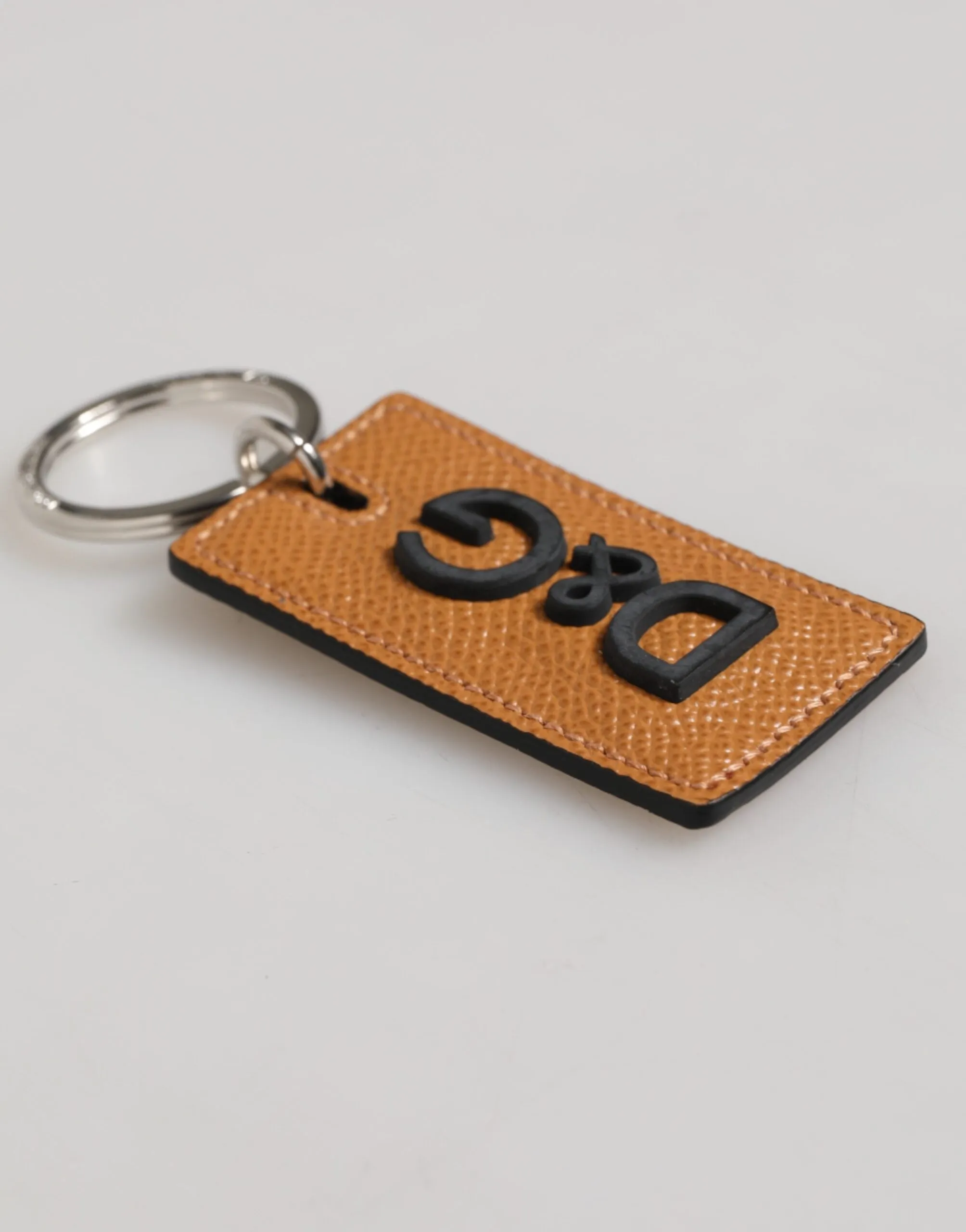 Dolce & Gabbana Brown Leather Logo Metal Ring Keychain Holder Men Keyring sold by Siebentaschen product image thumbnail 4