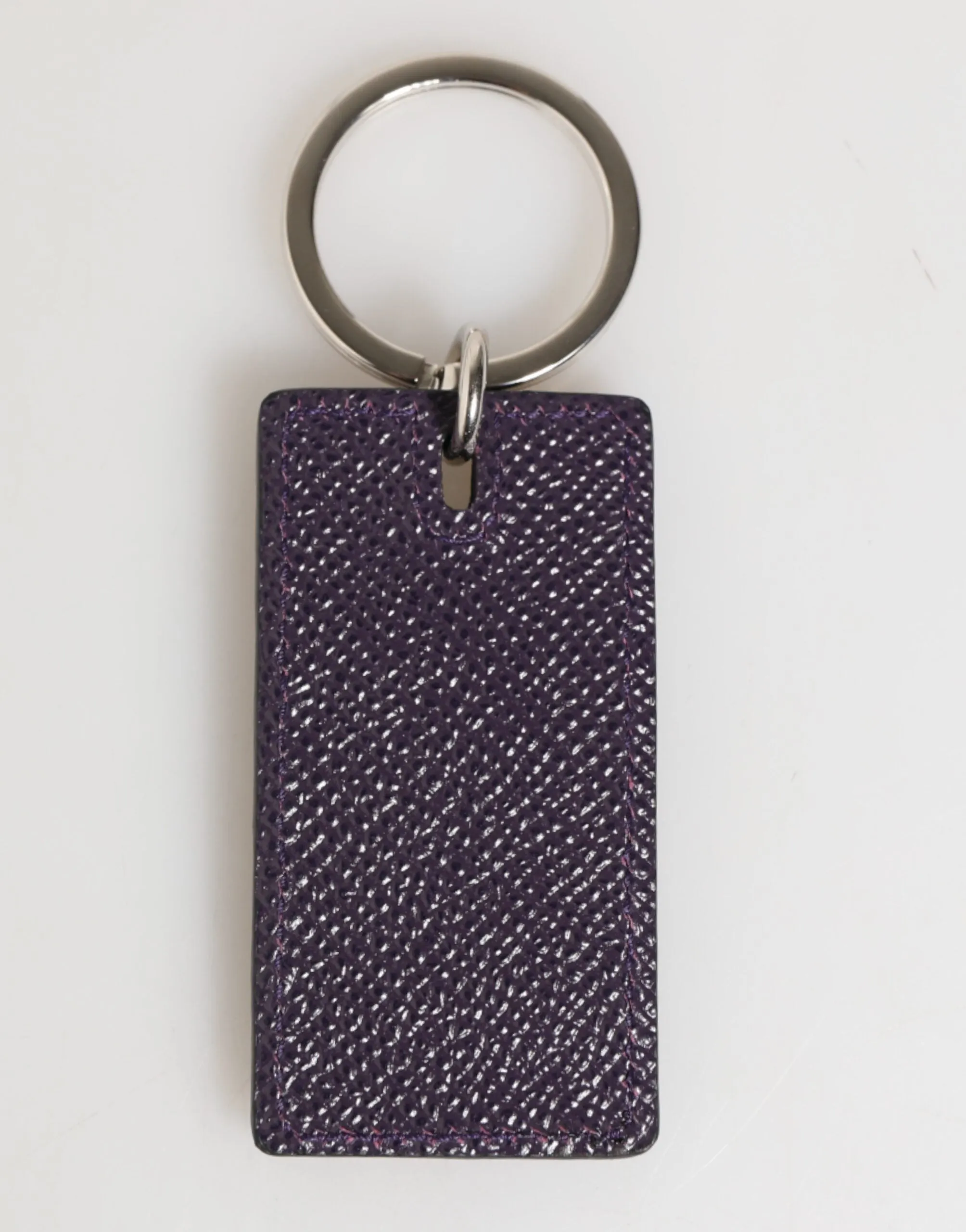 Dolce & Gabbana Violet Leather Logo Metal Ring Men Keychain Keyring sold by Siebentaschen product image thumbnail 3