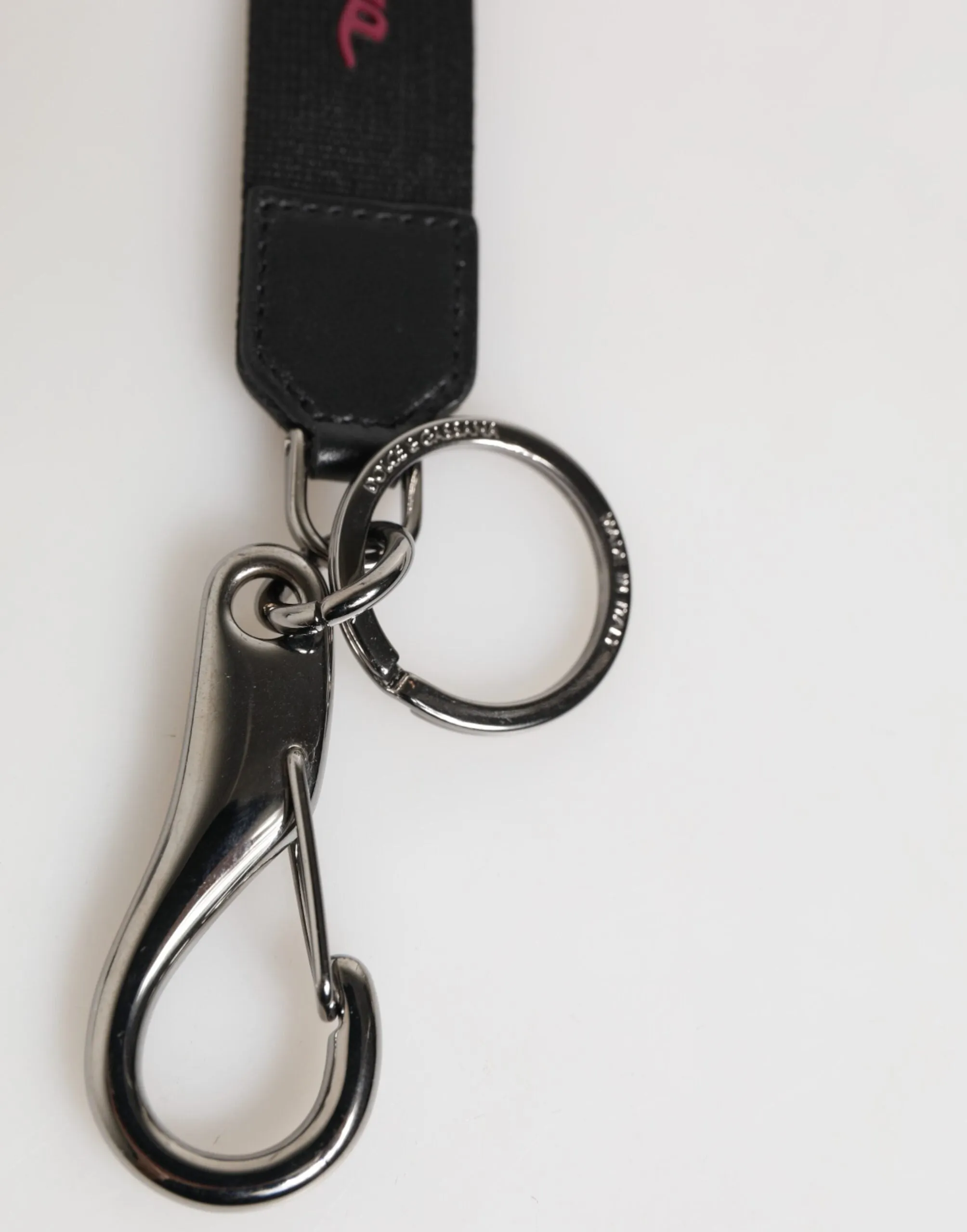 Dolce & Gabbana Black Red Polyester DG Logo Silver Men Keychain Keyring sold by Siebentaschen product image thumbnail 3