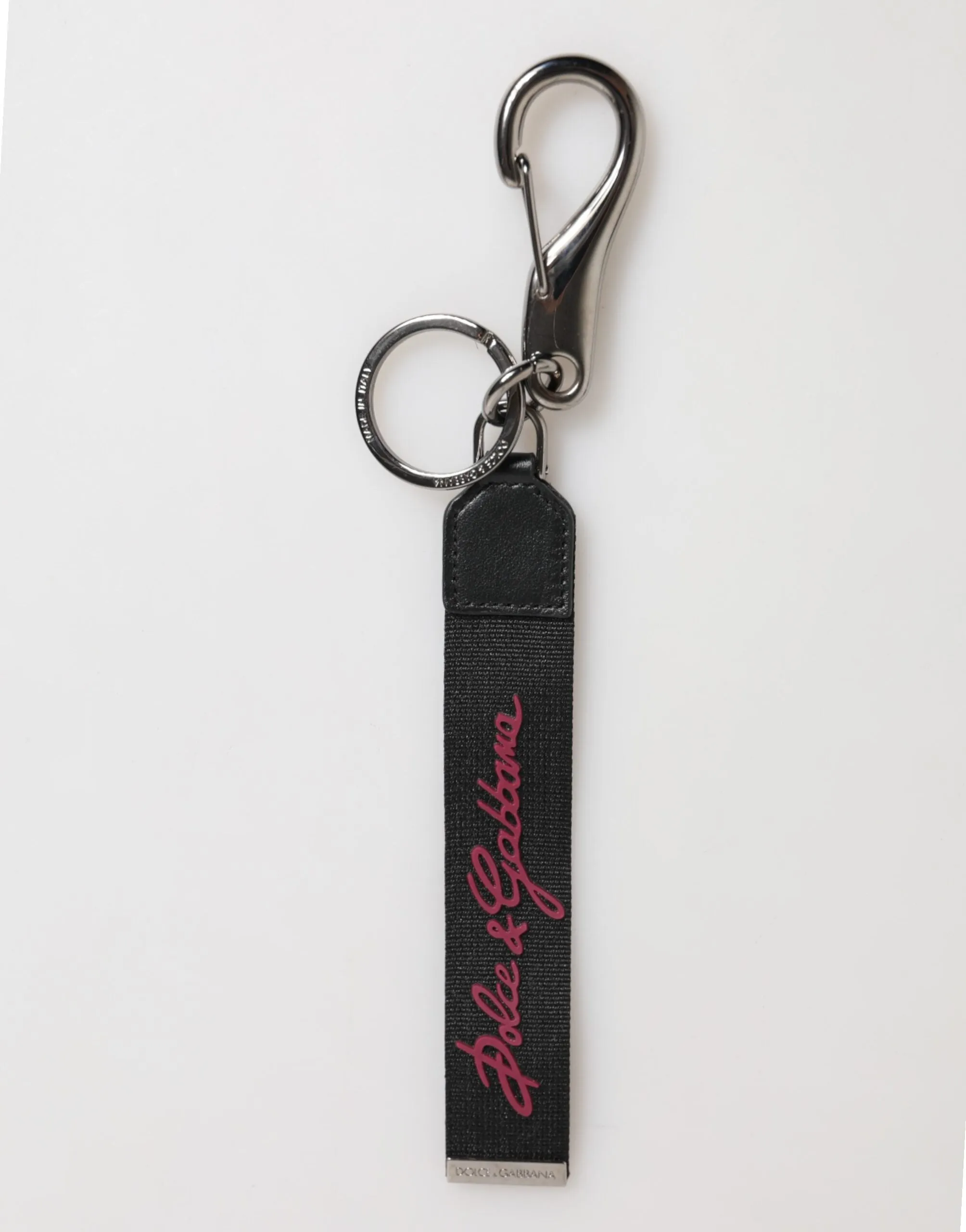Dolce & Gabbana Black Red Polyester DG Logo Silver Men Keychain Keyring sold by Siebentaschen product image thumbnail 2
