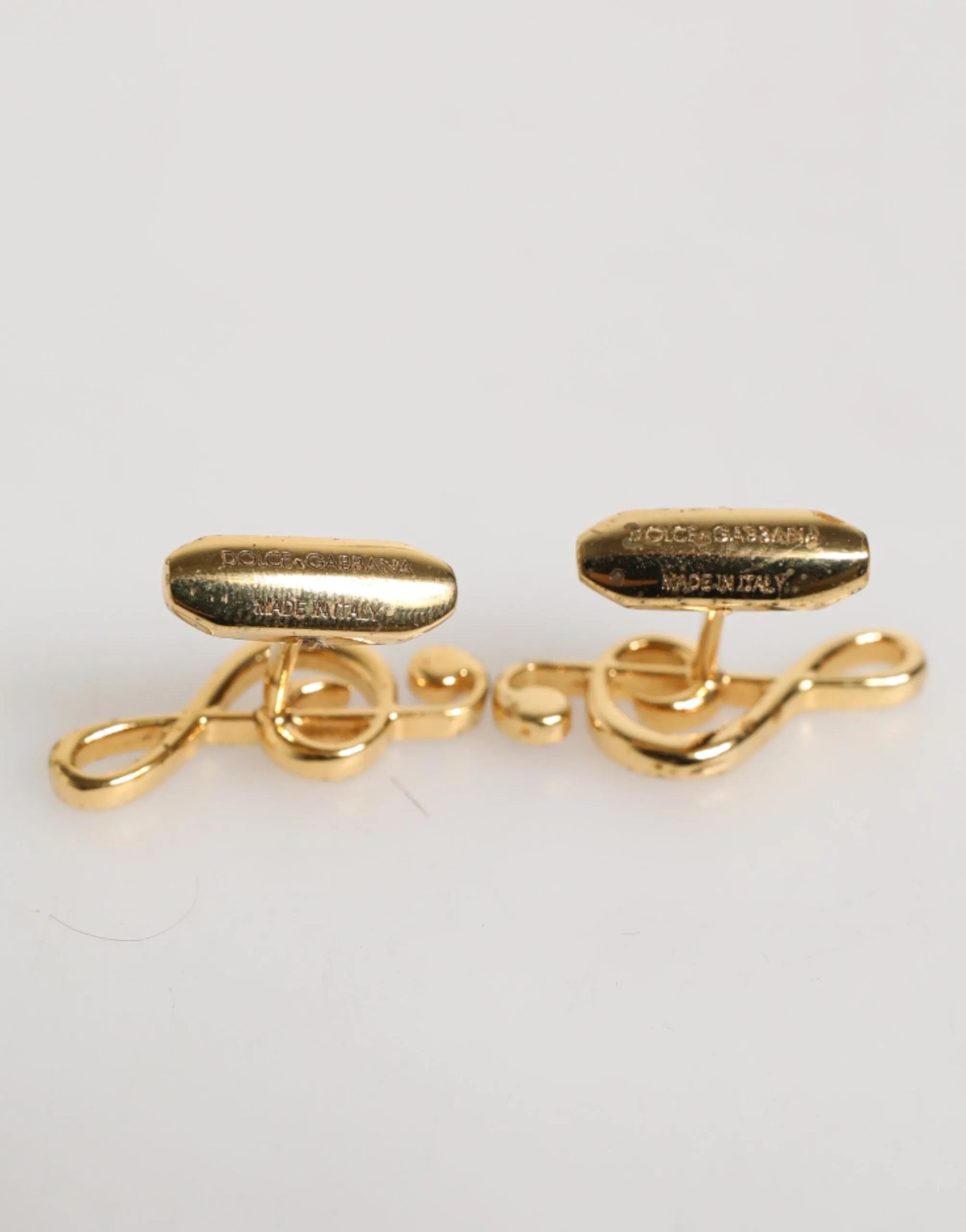 Dolce & Gabbana Gold Musical Note Metal Brass Pin Men Accessory Cufflinks sold by Siebentaschen product image thumbnail 5