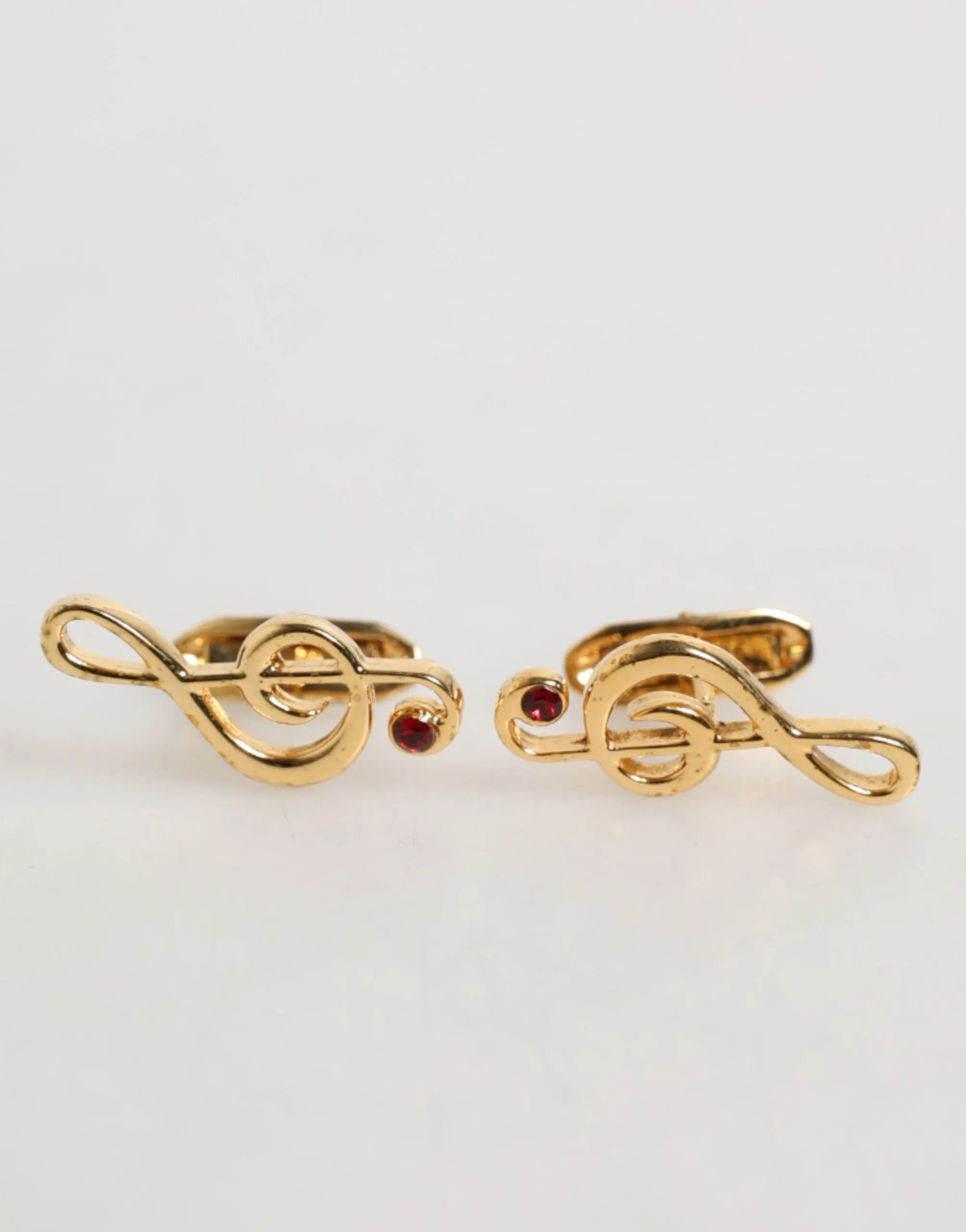Dolce & Gabbana Gold Musical Note Metal Brass Pin Men Accessory Cufflinks sold by Siebentaschen