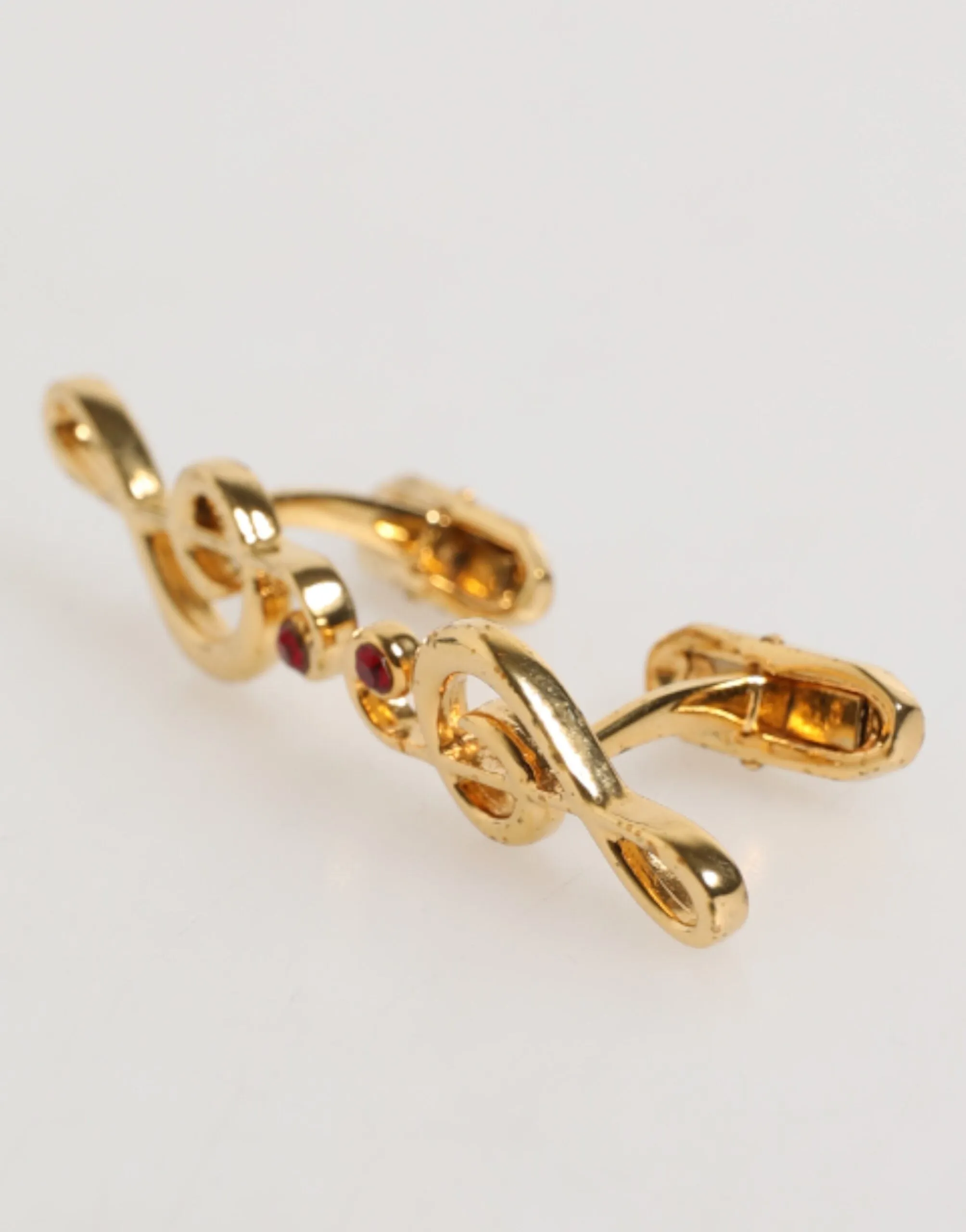 Dolce & Gabbana Gold Musical Note Metal Brass Pin Men Accessory Cufflinks sold by Siebentaschen product image thumbnail 3