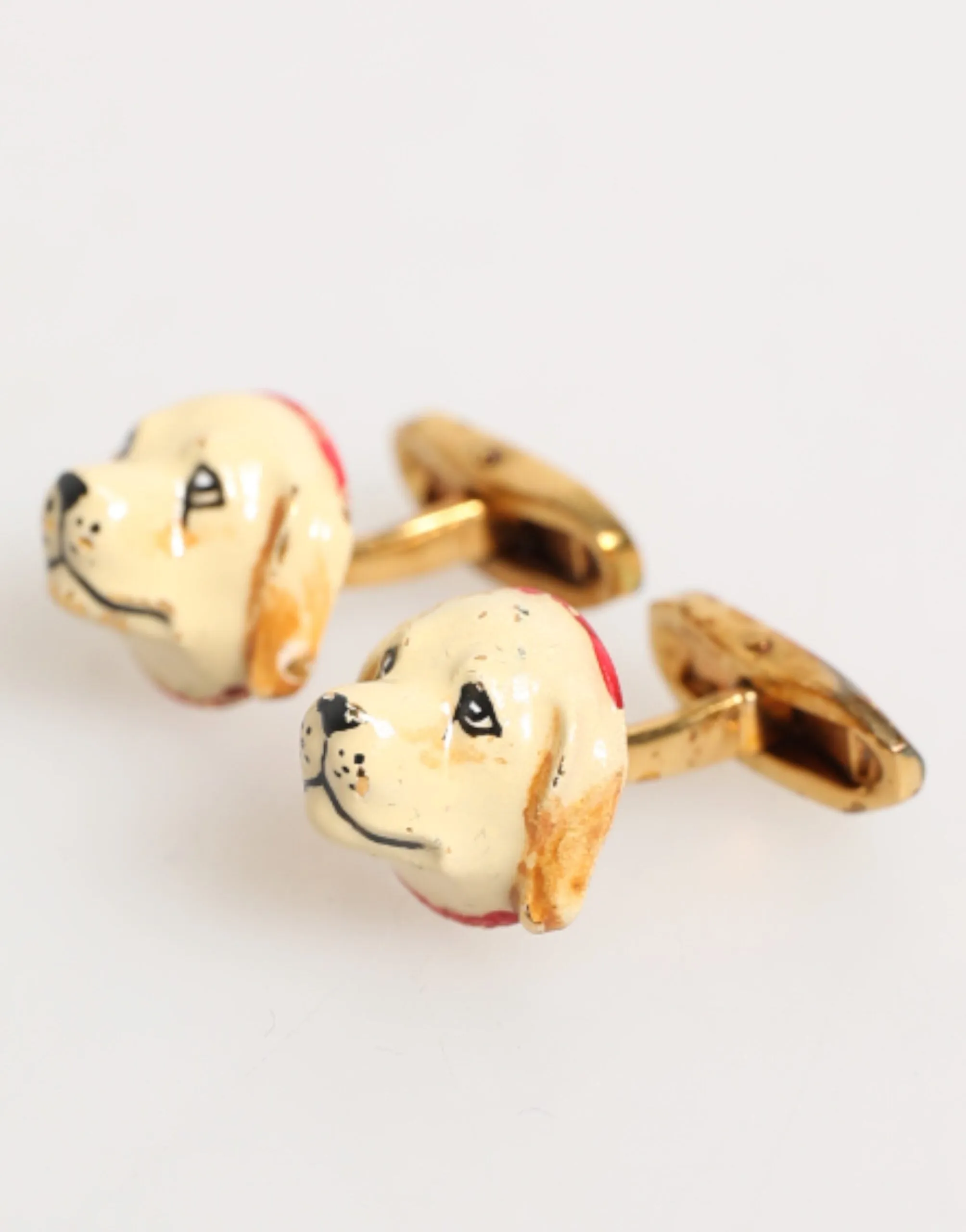 Dolce & Gabbana Brass Gold Tone Dog Puppy Men's Accessories Cufflink sold by Siebentaschen product image thumbnail 3