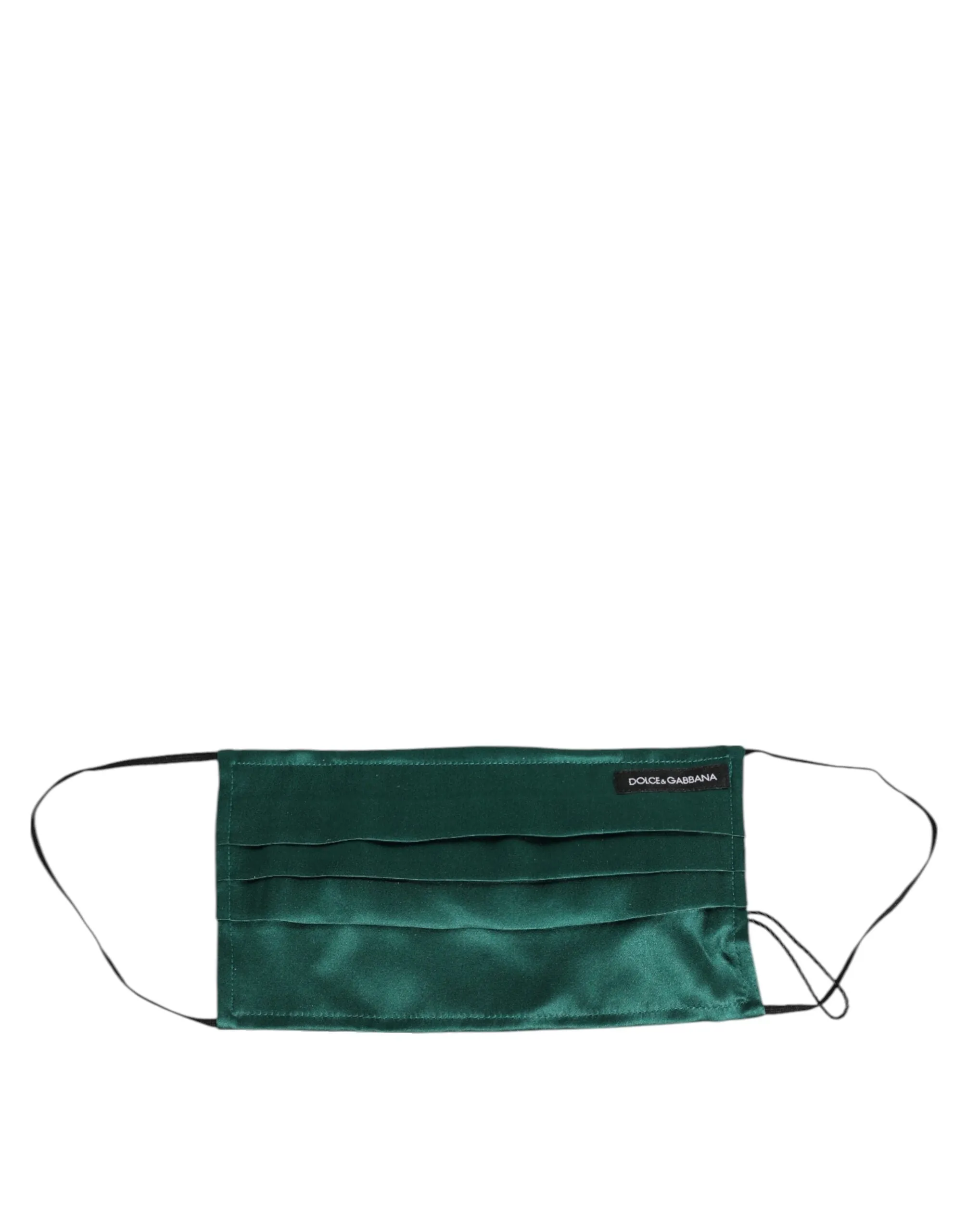 Dolce & Gabbana Green Silk Pleated Elastic Ear Strap Face Mask sold by Siebentaschen product image thumbnail 2