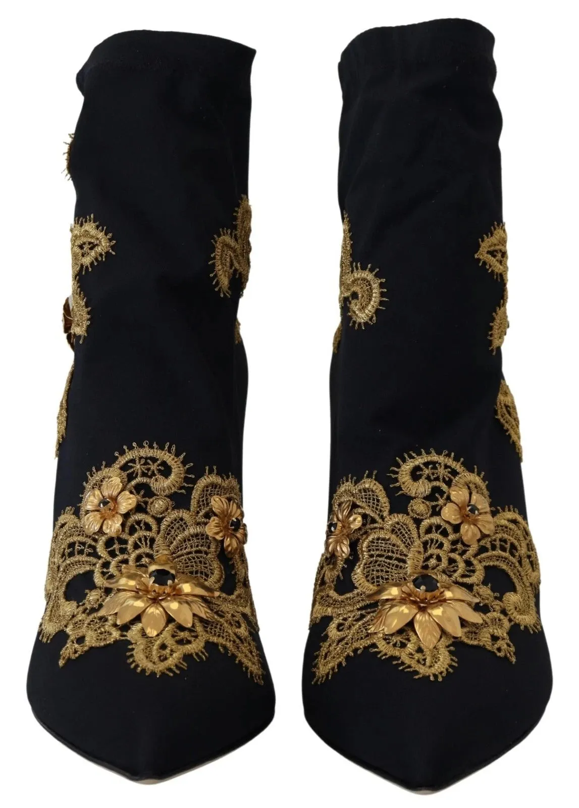 Dolce & Gabbana Black Gold Embroidery Crystal Boots Shoes sold by Siebentaschen product image thumbnail 3