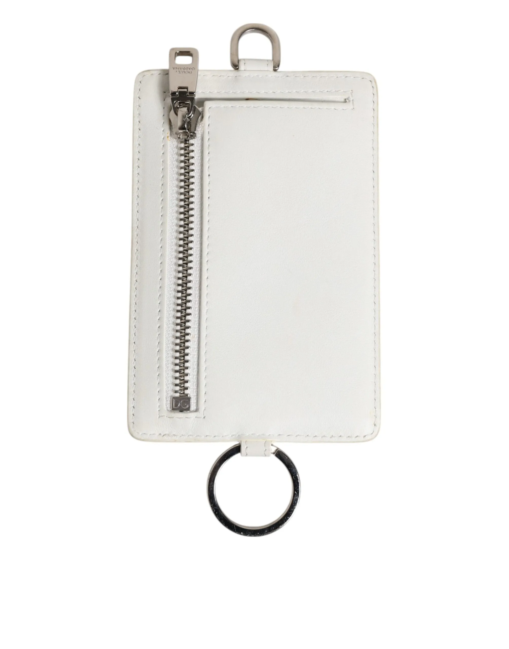 Dolce & Gabbana White Calf Leather Lanyard Logo Card Holder Men Wallet sold by Siebentaschen product image thumbnail 5