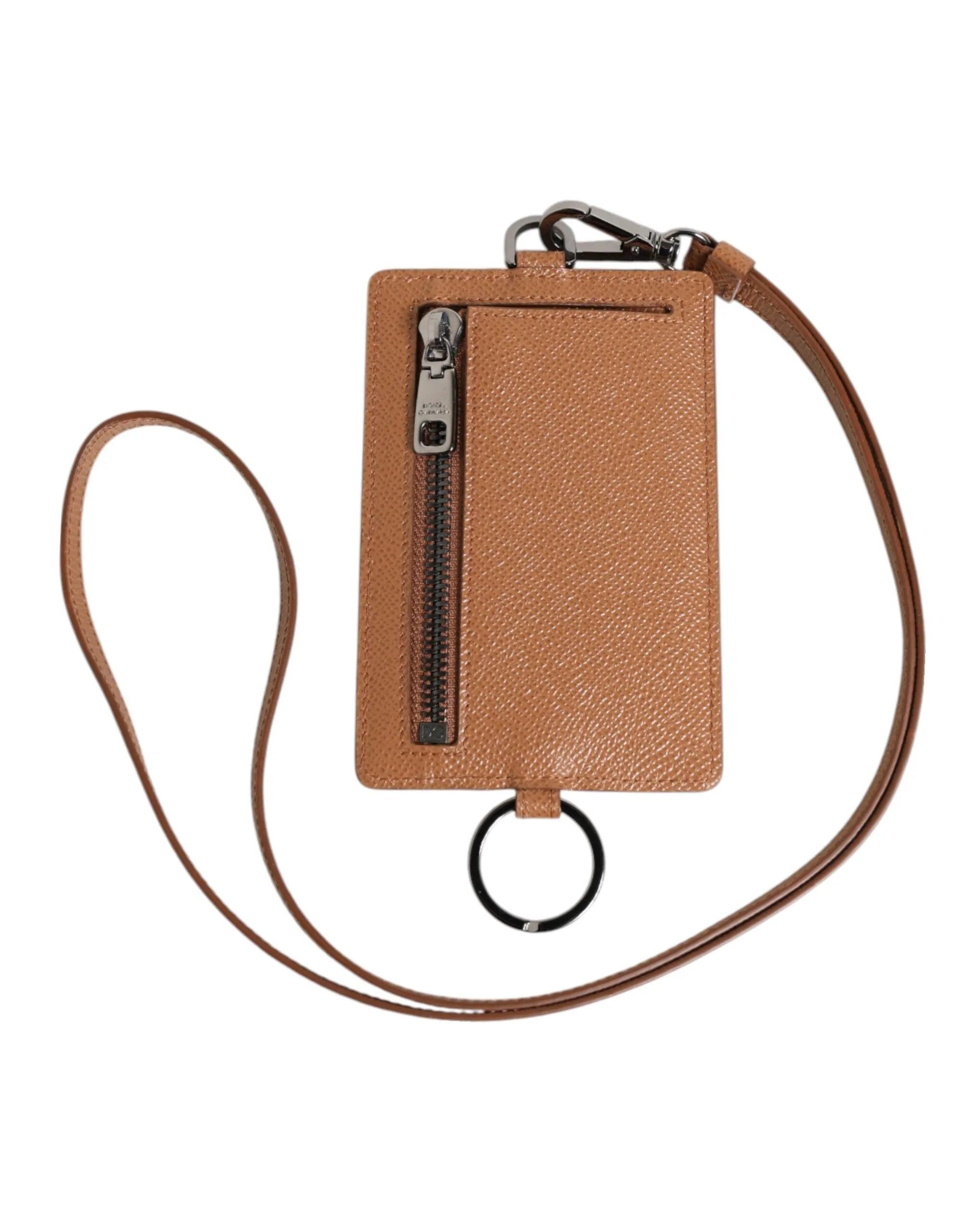 Dolce & Gabbana Dark Brown Leather Lanyard Logo Card Holder Men Wallet sold by Siebentaschen product image thumbnail 5