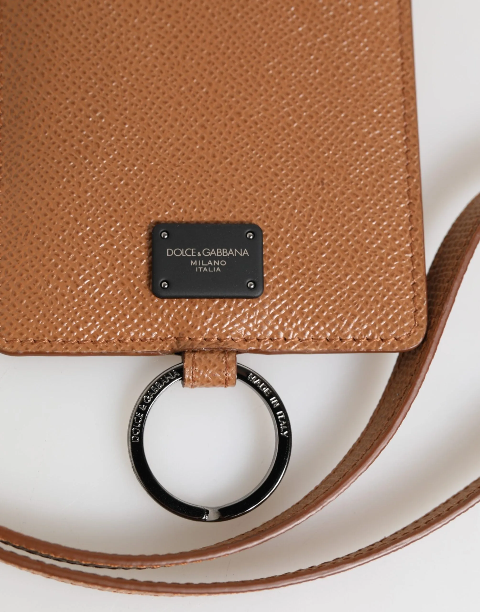 Dolce & Gabbana Dark Brown Leather Lanyard Logo Card Holder Men Wallet sold by Siebentaschen product image thumbnail 3