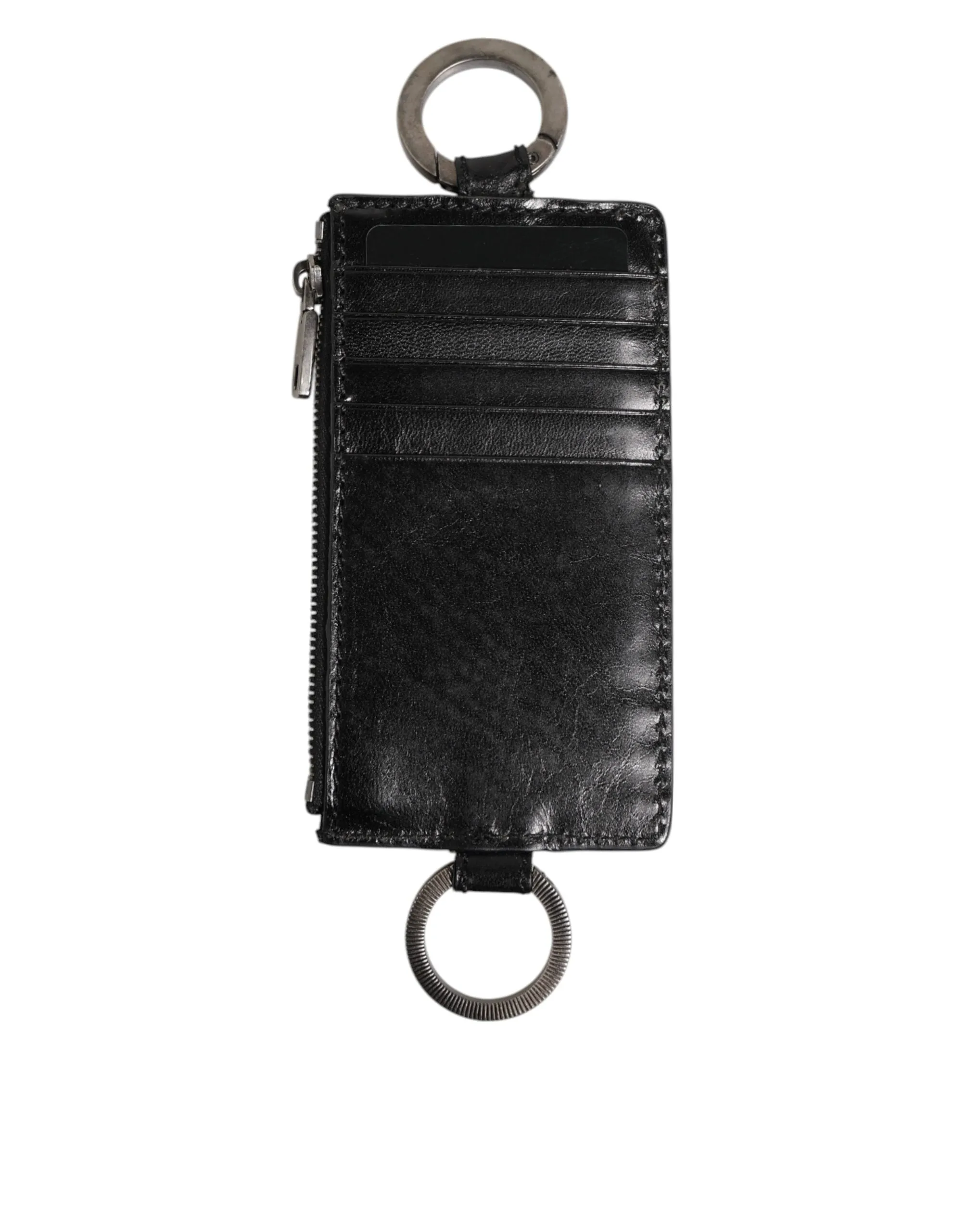 Dolce & Gabbana Black Leather Logo Embossed Lanyard Card Holde Wallet sold by Siebentaschen product image thumbnail 5