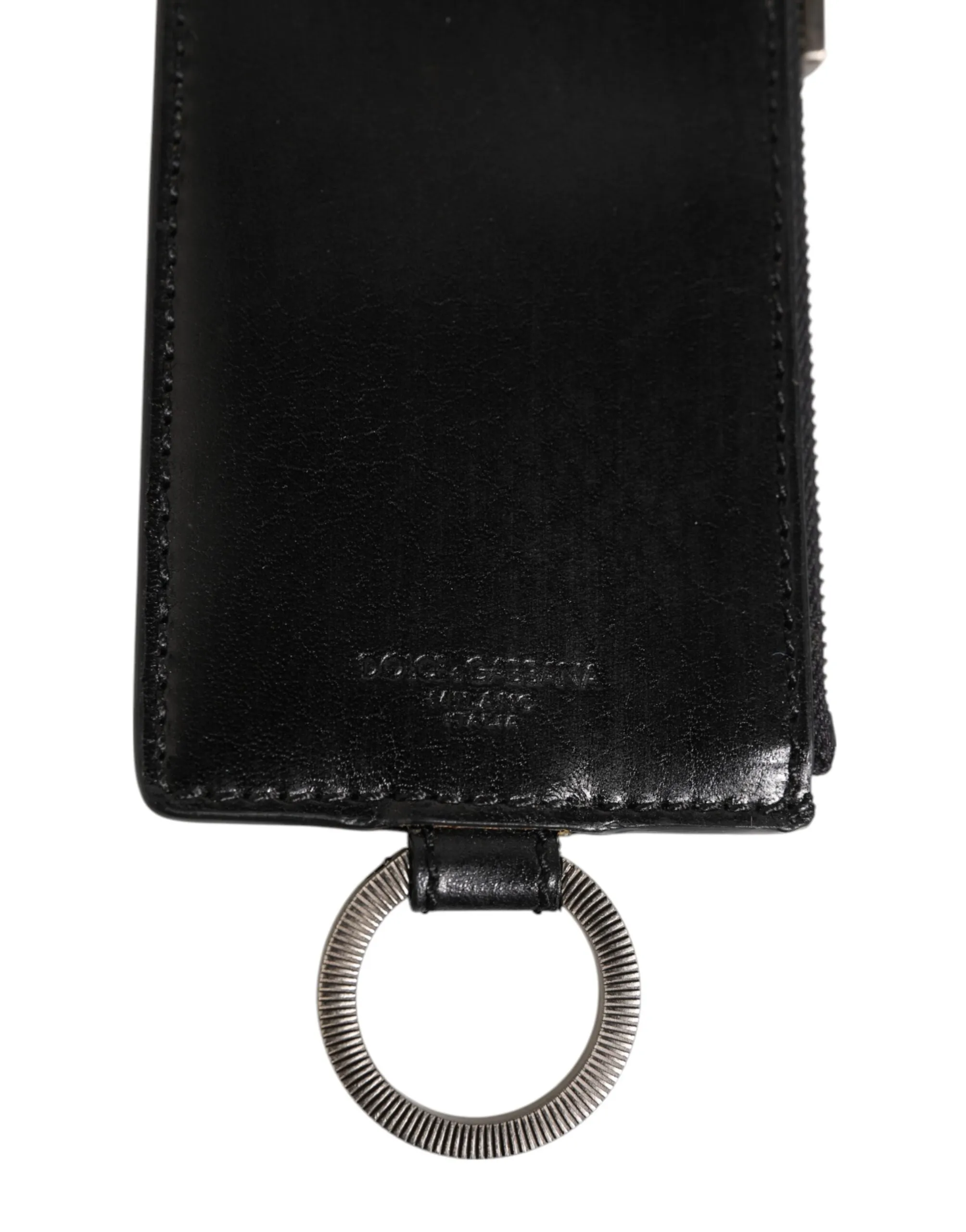 Dolce & Gabbana Black Leather Logo Embossed Lanyard Card Holde Wallet sold by Siebentaschen product image thumbnail 3