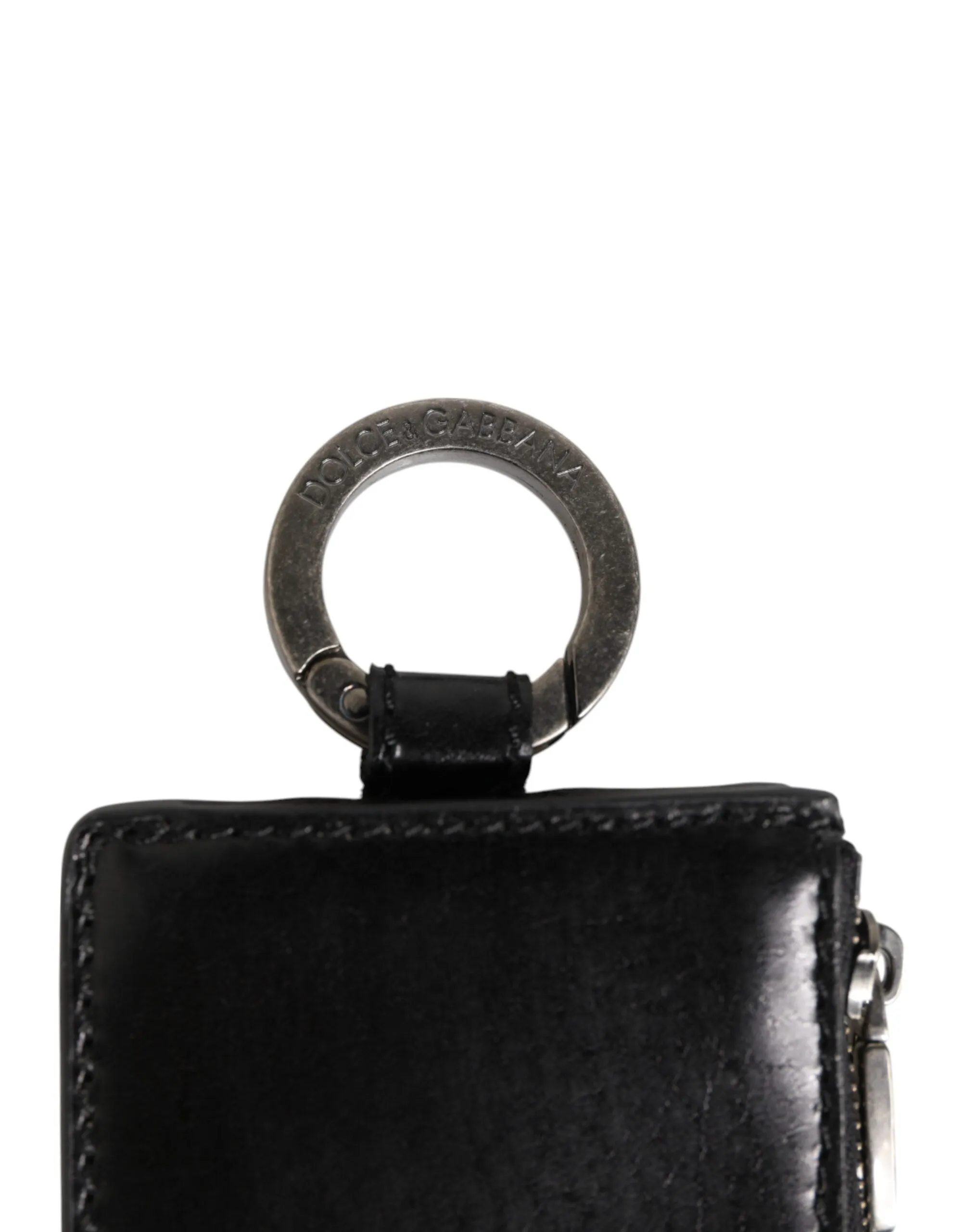 Dolce & Gabbana Black Leather Logo Embossed Lanyard Card Holde Wallet sold by Siebentaschen product image thumbnail 4