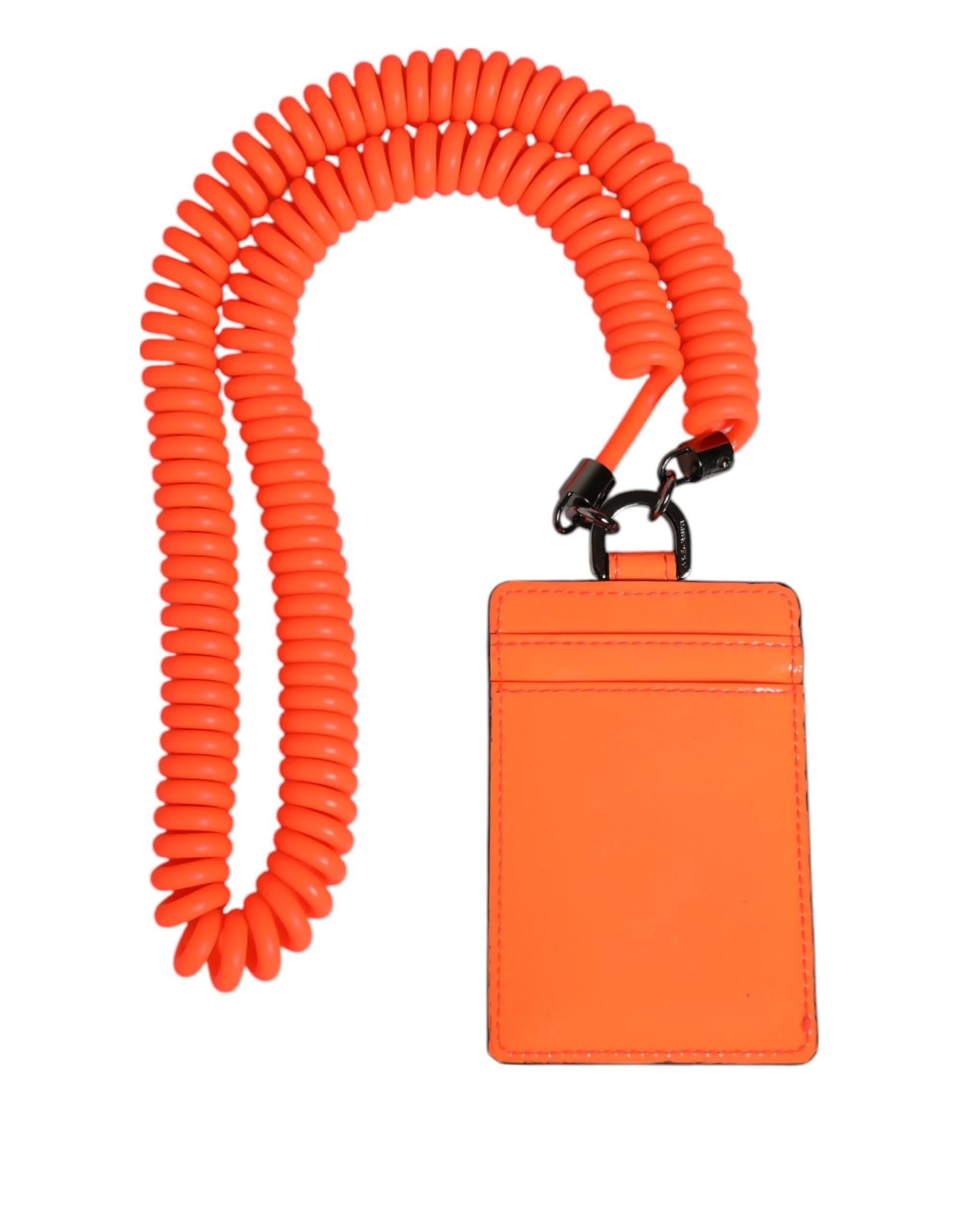 Dolce & Gabbana Orange Leather Logo Embossed Lanyard Card Holder Wallet sold by Siebentaschen product image thumbnail 5