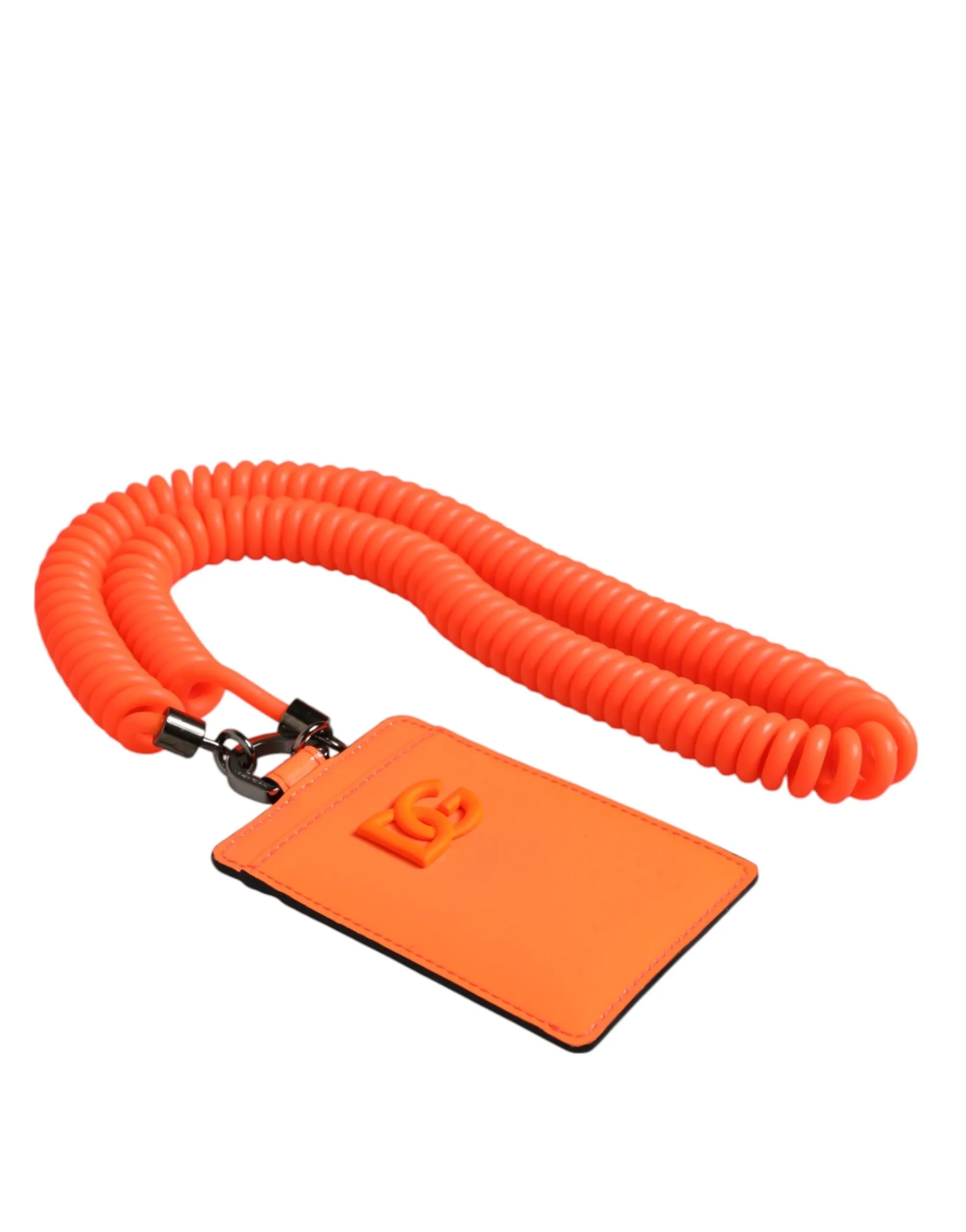 Dolce & Gabbana Orange Leather Logo Embossed Lanyard Card Holder Wallet sold by Siebentaschen product image thumbnail 3