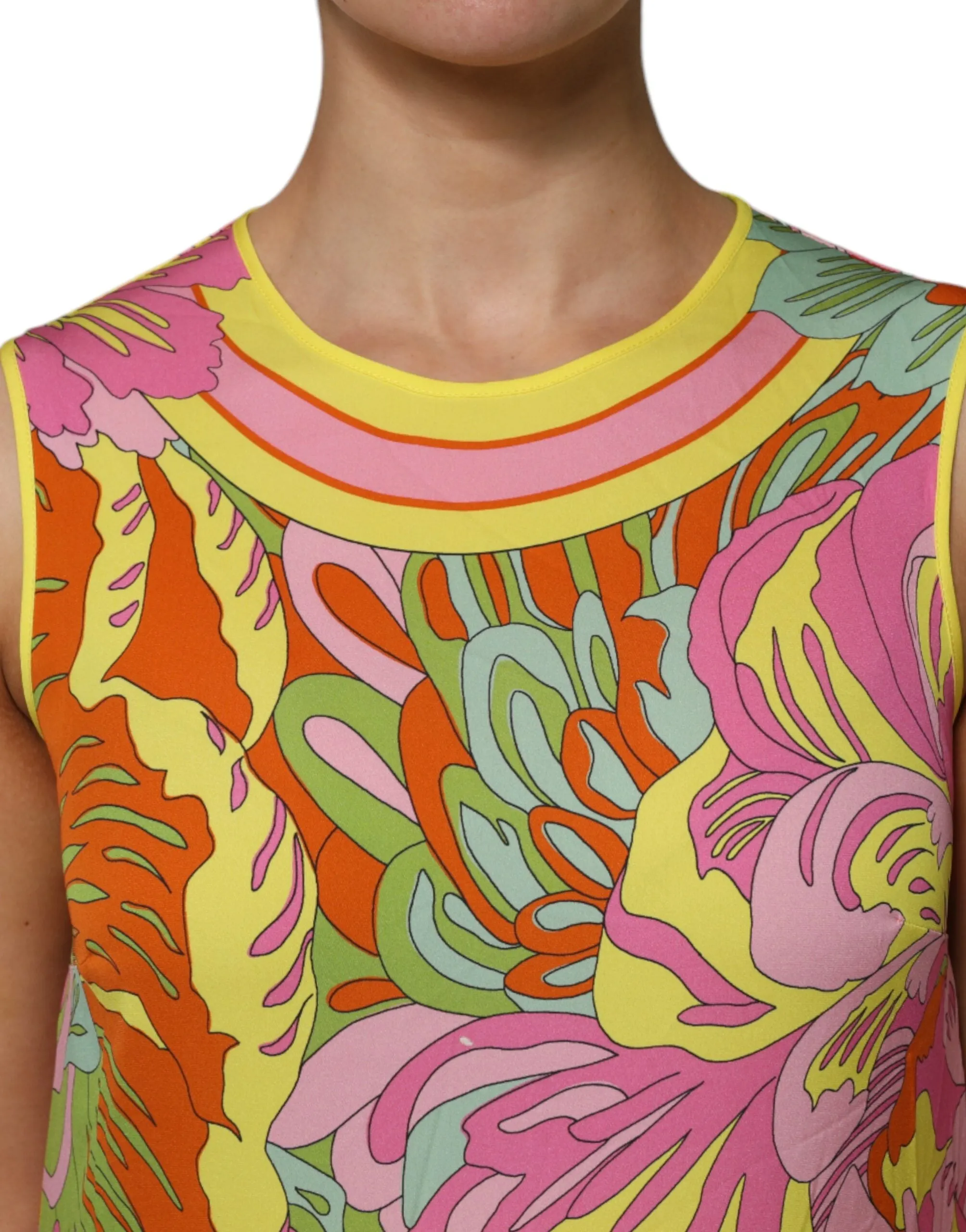 Dolce & Gabbana Multicolor Floral Roundneck Sleeveless Top sold by Siebentaschen product image thumbnail 5