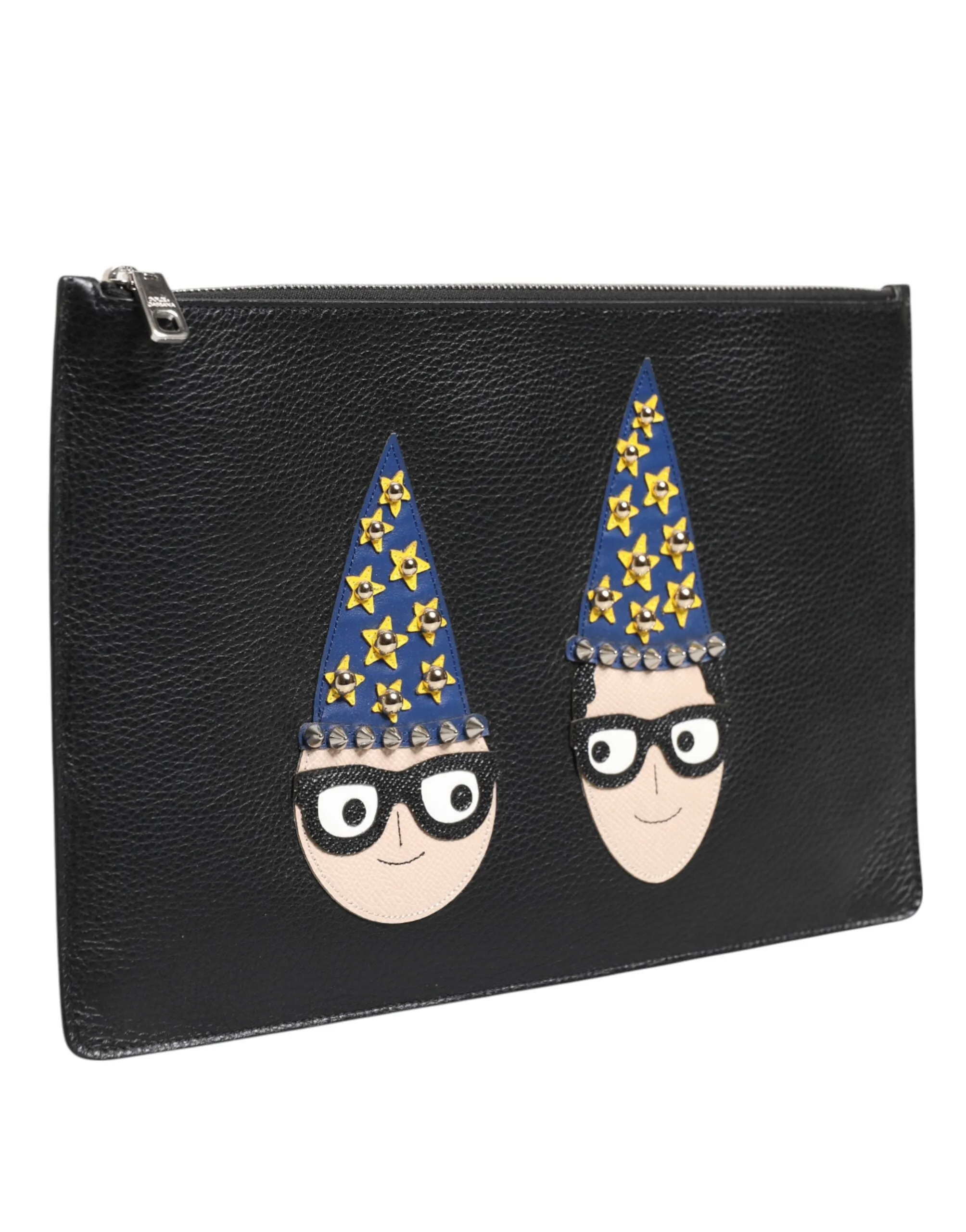 Dolce & Gabbana Black Leather #DGFAMILY Embellished Men Clutch Pouch Bag sold by Siebentaschen product image thumbnail 3