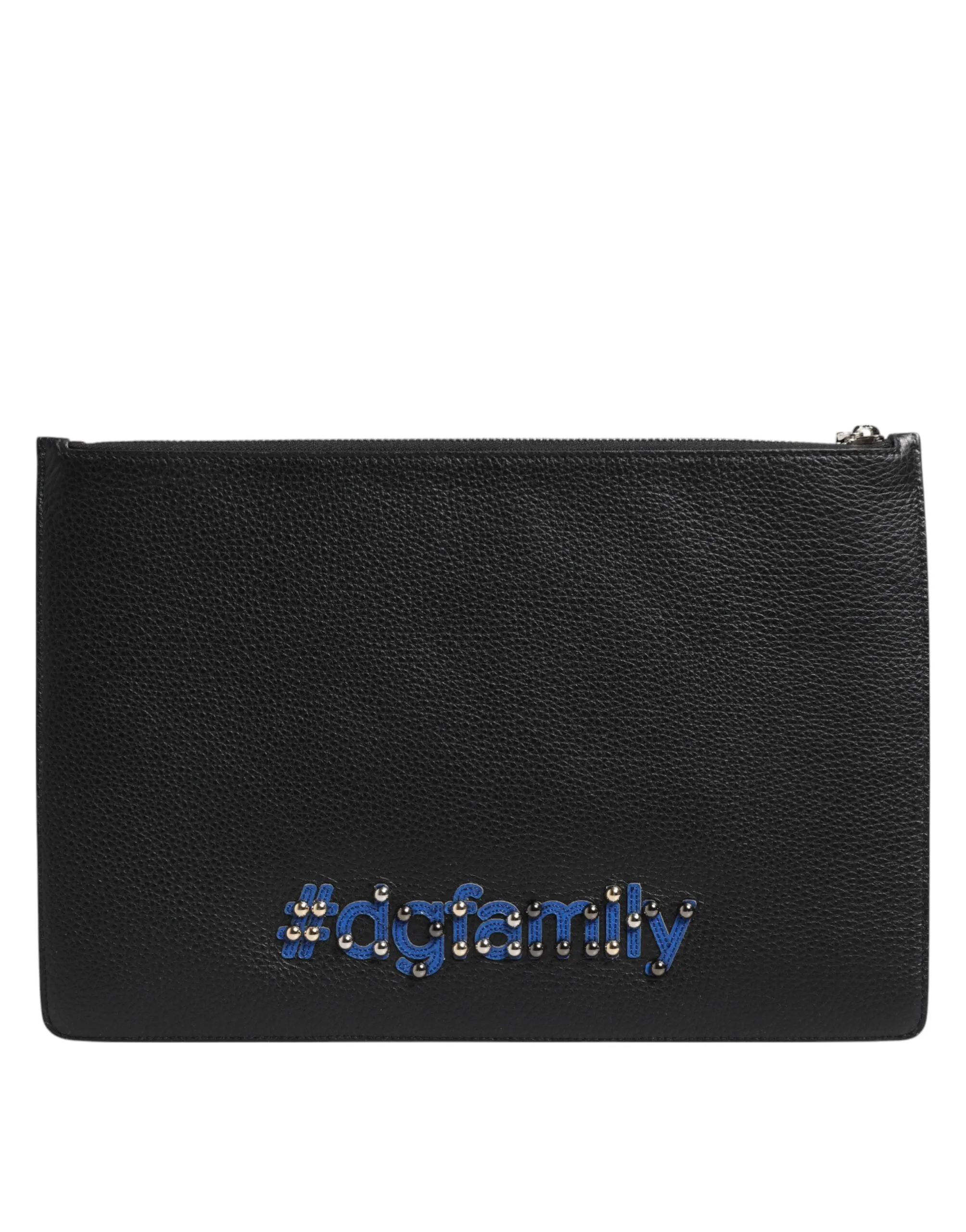 Dolce & Gabbana Black Leather #DGFAMILY Embellished Men Clutch Pouch Bag sold by Siebentaschen product image thumbnail 4