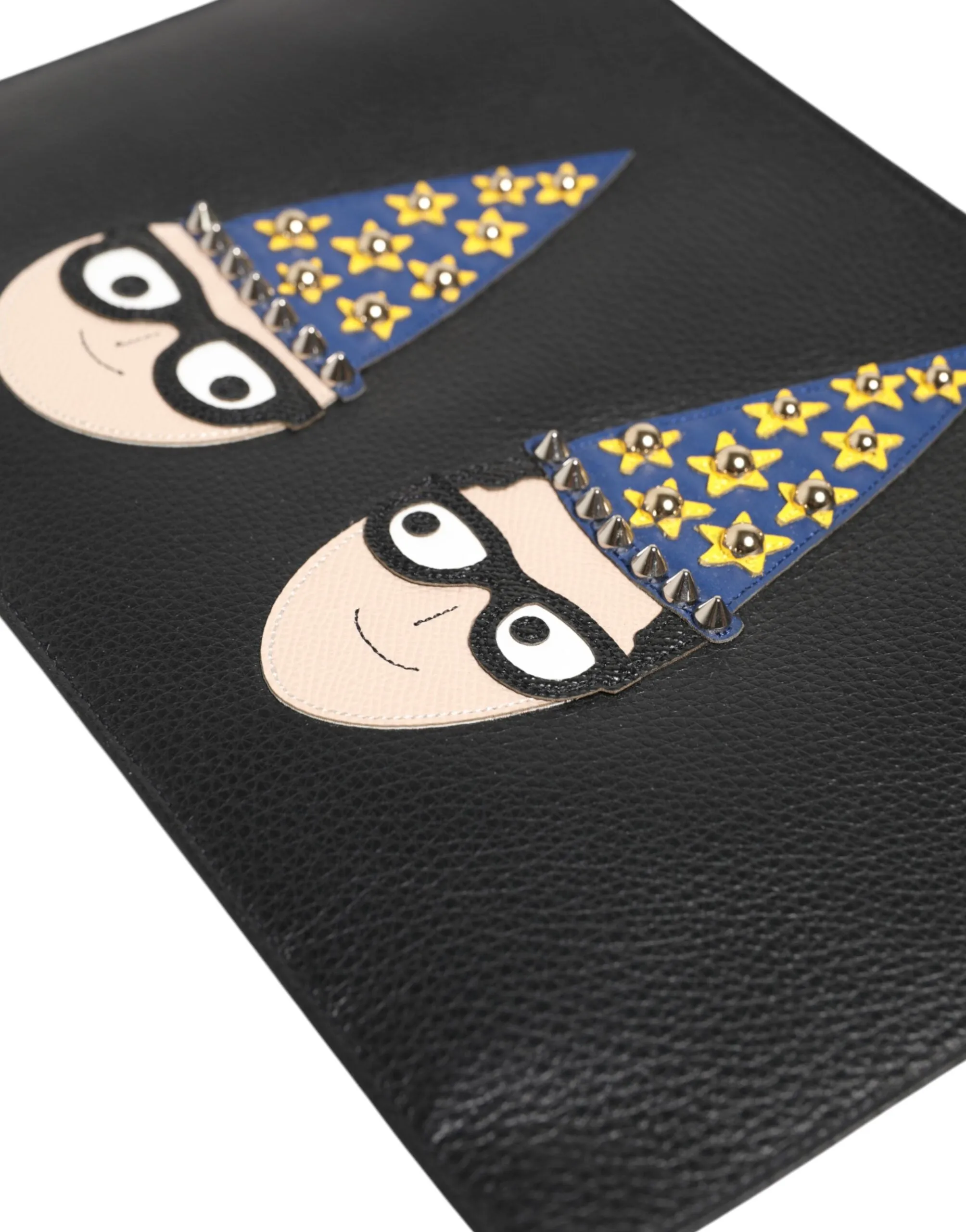 Dolce & Gabbana Black Leather #DGFAMILY Embellished Men Clutch Pouch Bag sold by Siebentaschen product image thumbnail 5