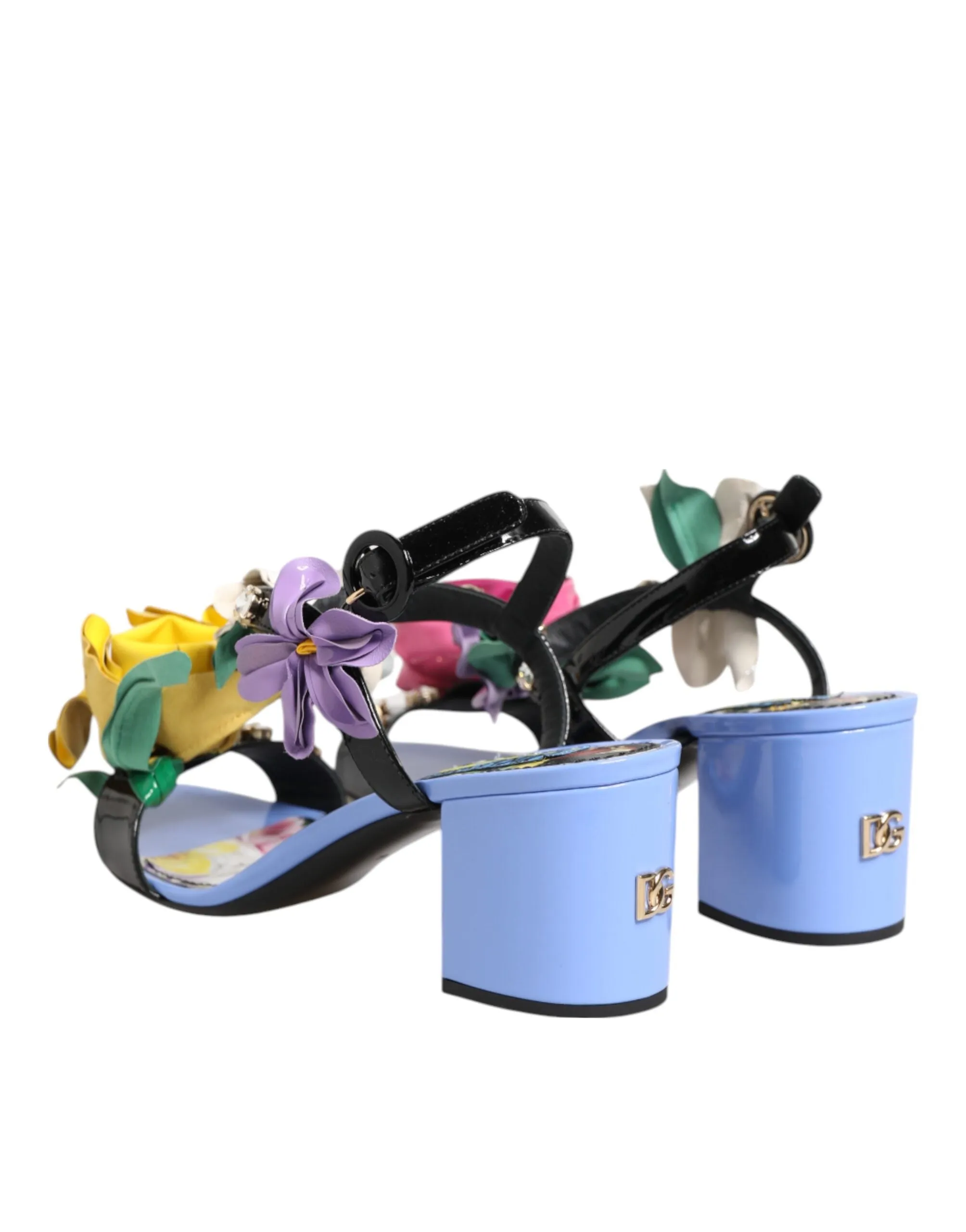 Dolce & Gabbana Multicolor Floral Appliqué Crystal Sandal Shoes sold by Siebentaschen product image thumbnail 5