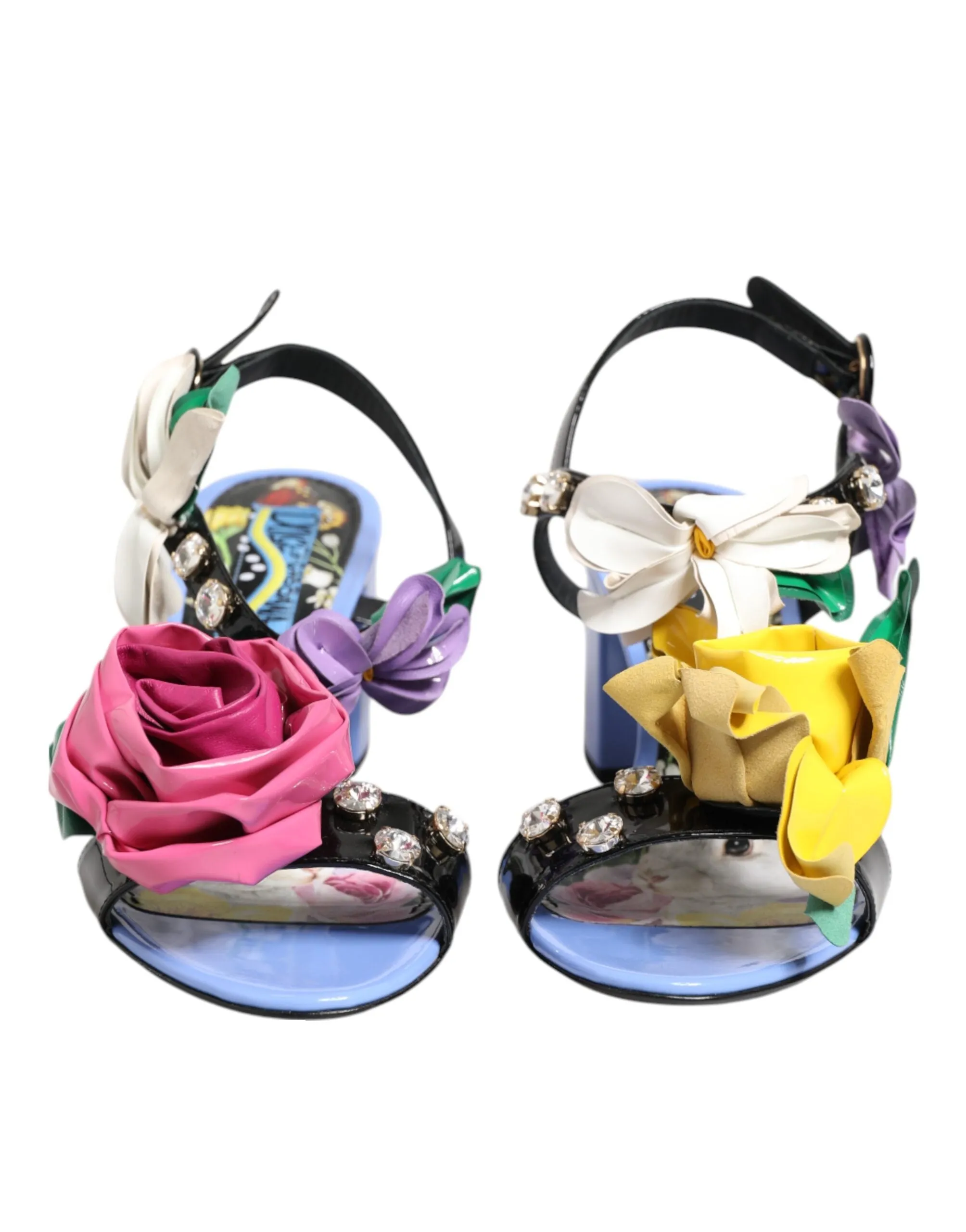Dolce & Gabbana Multicolor Floral Appliqué Crystal Sandal Shoes sold by Siebentaschen product image thumbnail 2