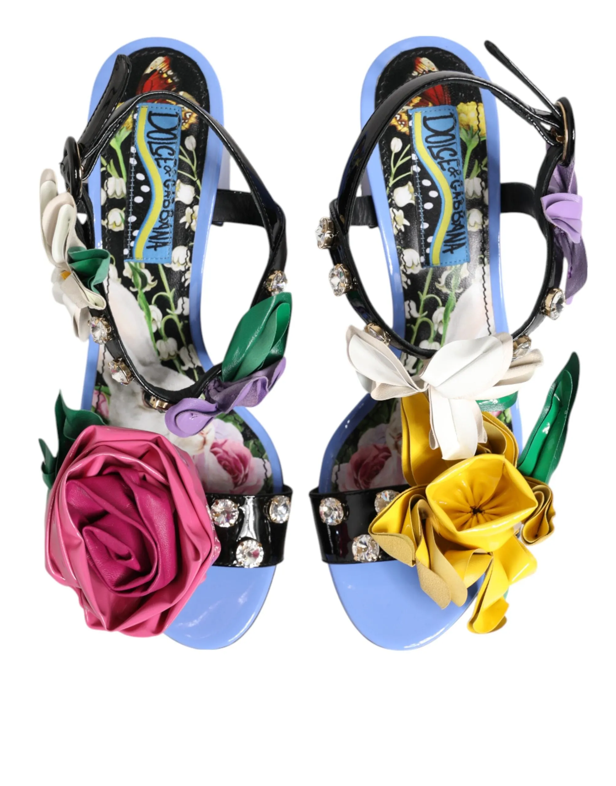 Dolce & Gabbana Multicolor Floral Appliqué Crystal Sandal Shoes sold by Siebentaschen product image thumbnail 3