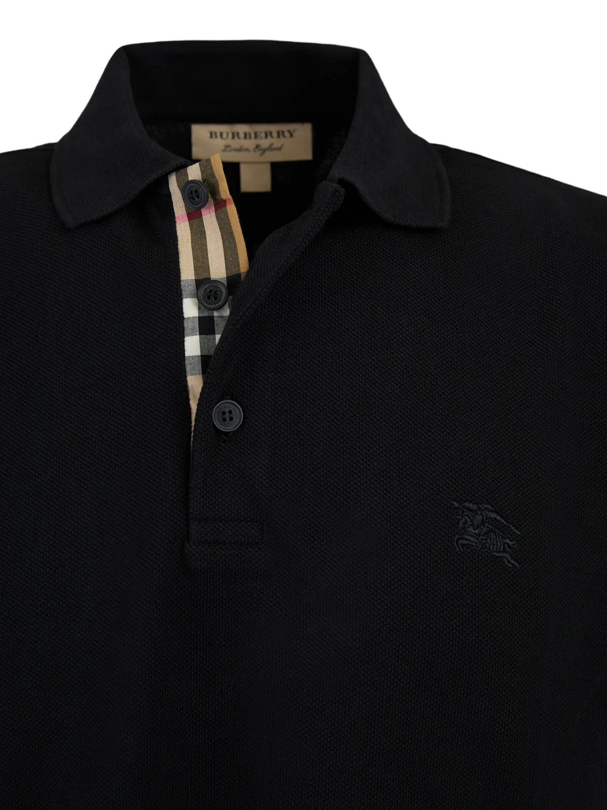 Burberry Black Cotton Collared Polo Shirt sold by Siebentaschen product image thumbnail 2