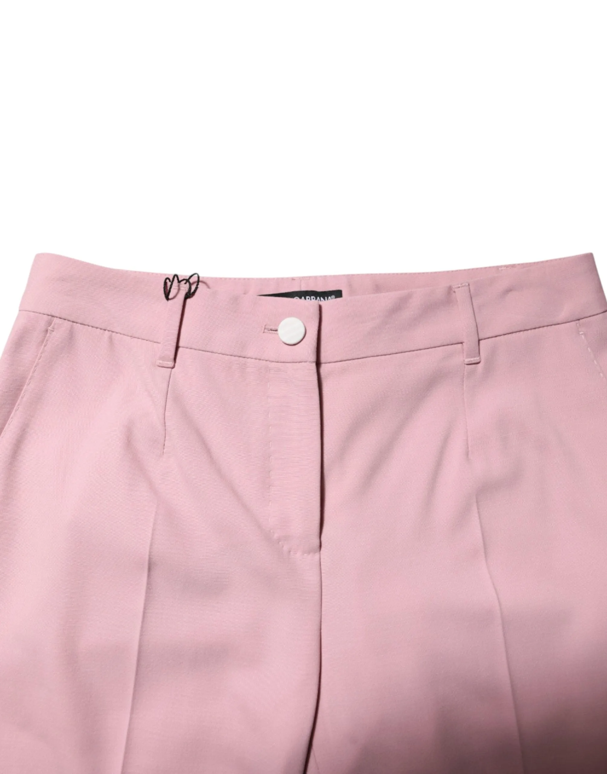 Dolce & Gabbana Pink Wool Mid Waist Tapered Pants sold by Siebentaschen product image thumbnail 4