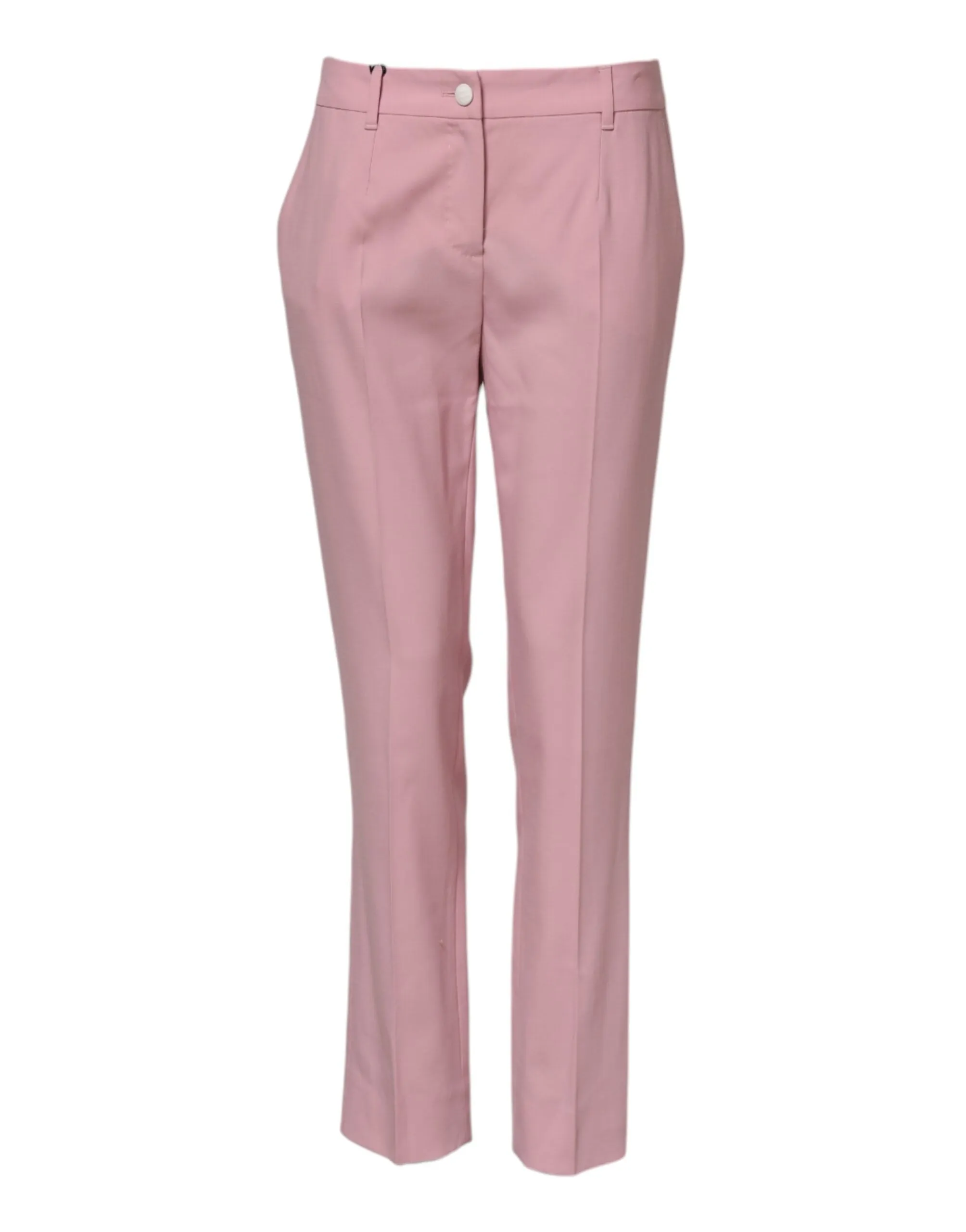 Dolce & Gabbana Pink Wool Mid Waist Tapered Pants sold by Siebentaschen