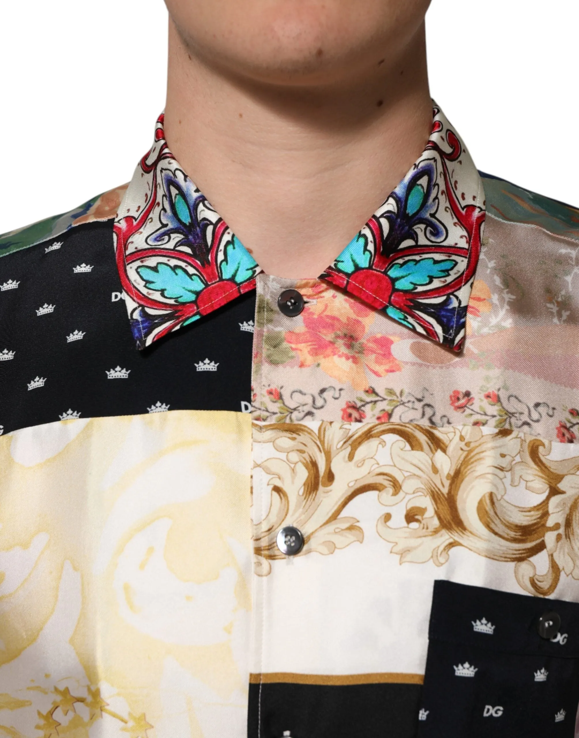 Dolce & Gabbana Multicolor Printed Button Down Casual Shirt sold by Siebentaschen product image thumbnail 5