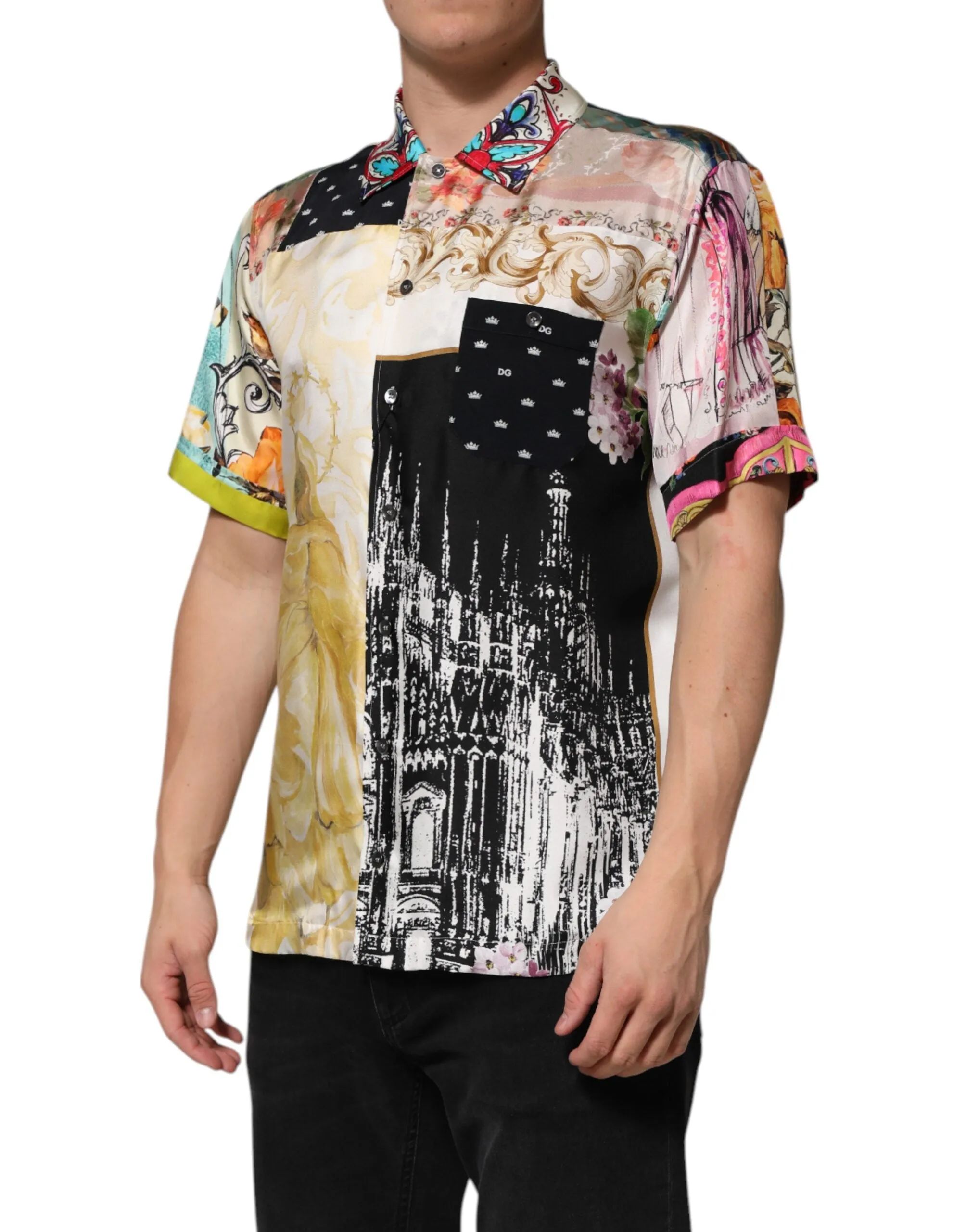 Dolce & Gabbana Multicolor Printed Button Down Casual Shirt sold by Siebentaschen product image thumbnail 3