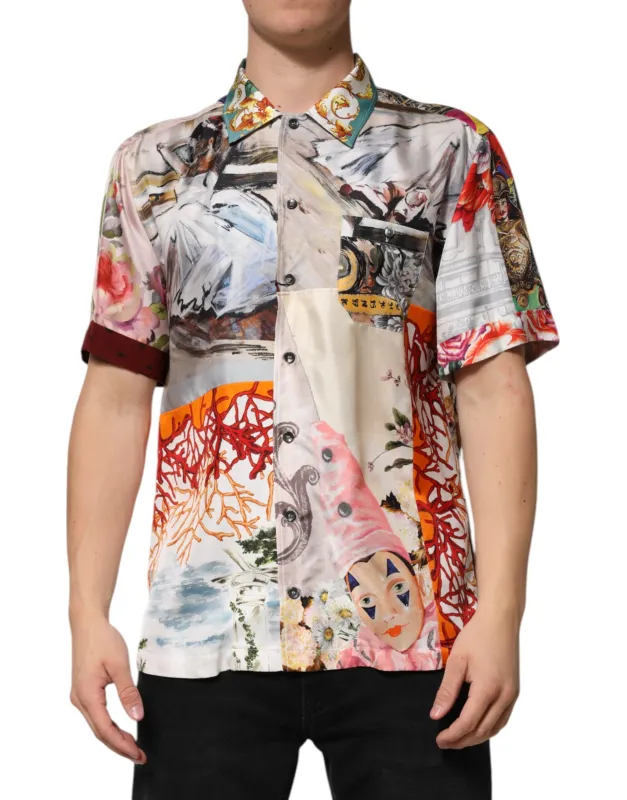 Dolce & Gabbana Multicolor Shell Print Hawaii Casual Shirt sold by Siebentaschen