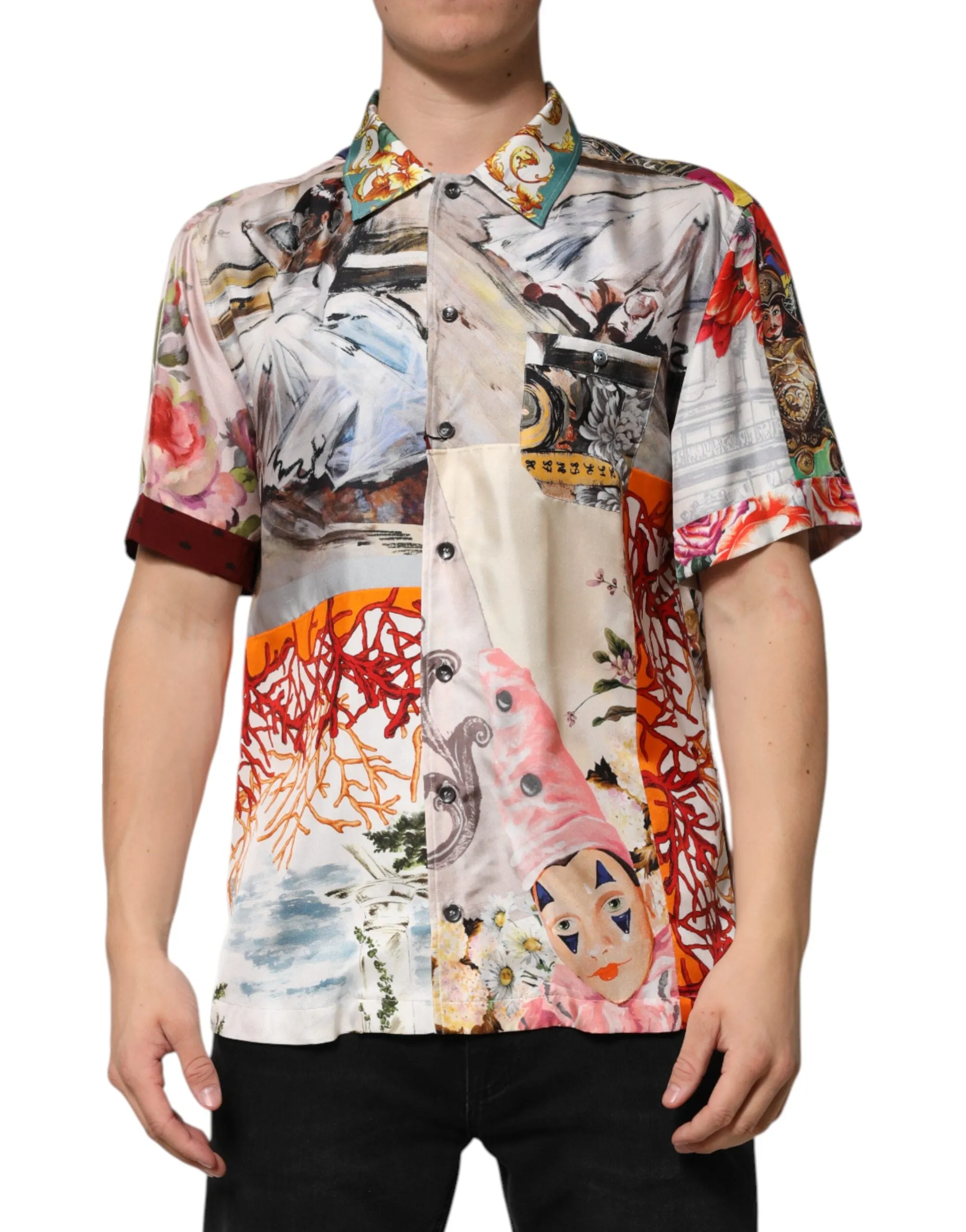 Dolce & Gabbana Multicolor Shell Print Hawaii Casual Shirt sold by Siebentaschen