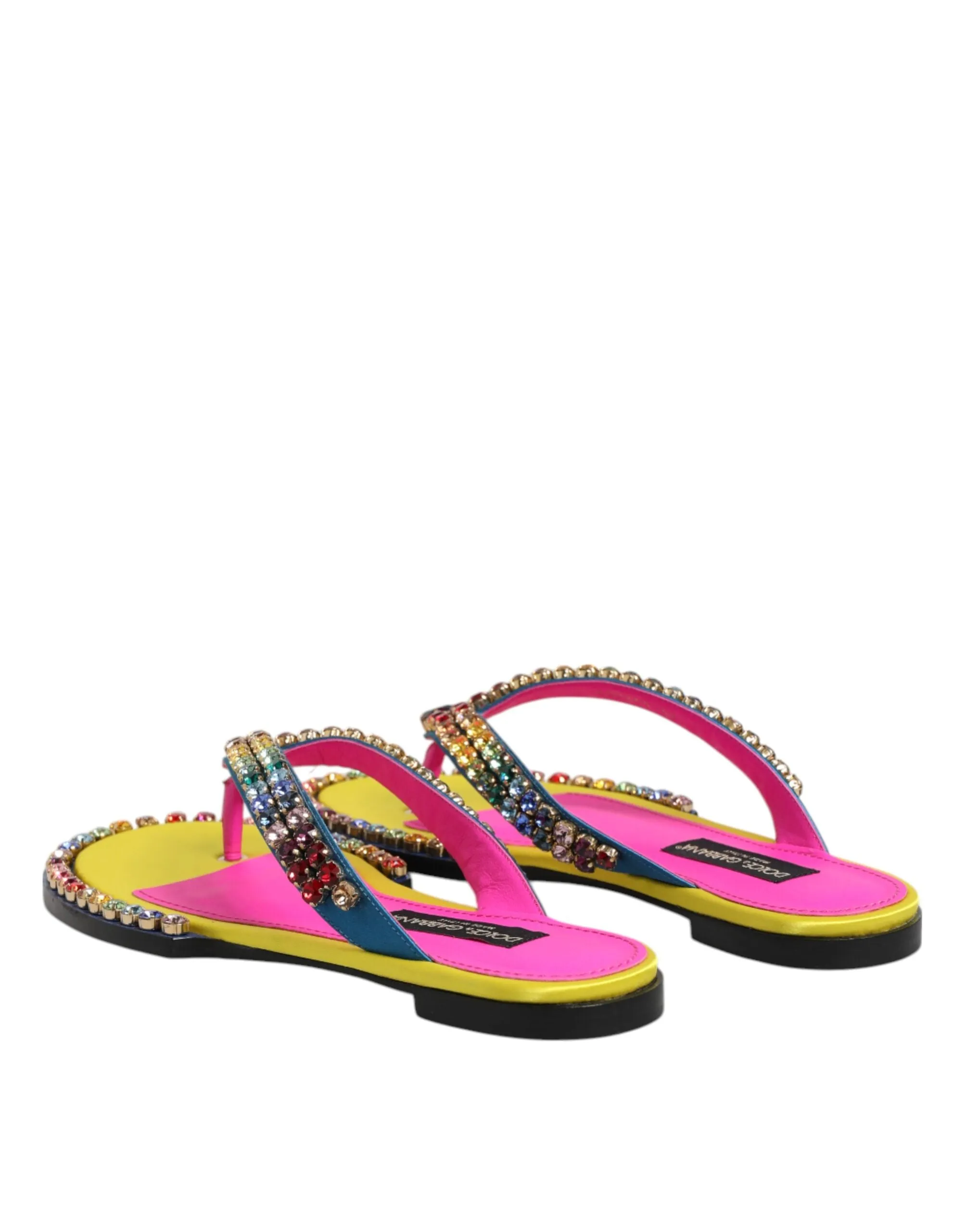 Dolce & Gabbana Multicolor Rhinestone Flip Flop Flat Sandals Shoes sold by Siebentaschen product image thumbnail 5