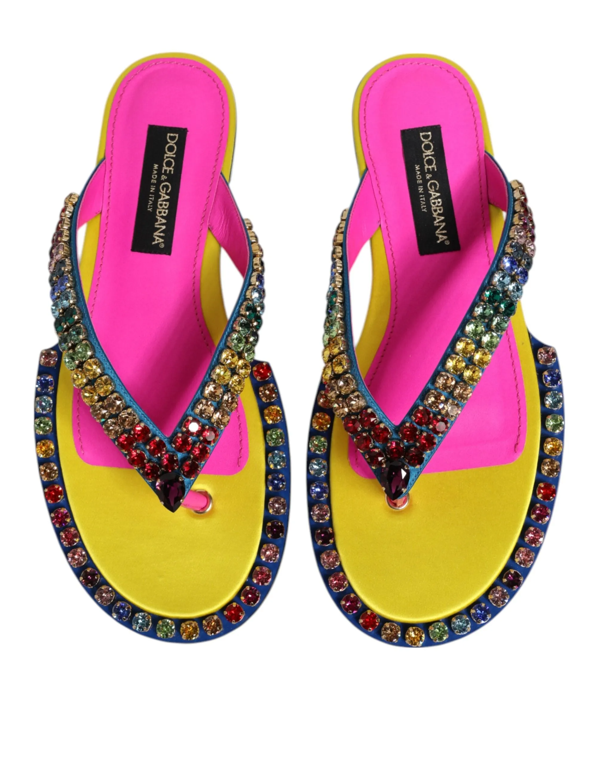 Dolce & Gabbana Multicolor Rhinestone Flip Flop Flat Sandals Shoes sold by Siebentaschen product image thumbnail 3