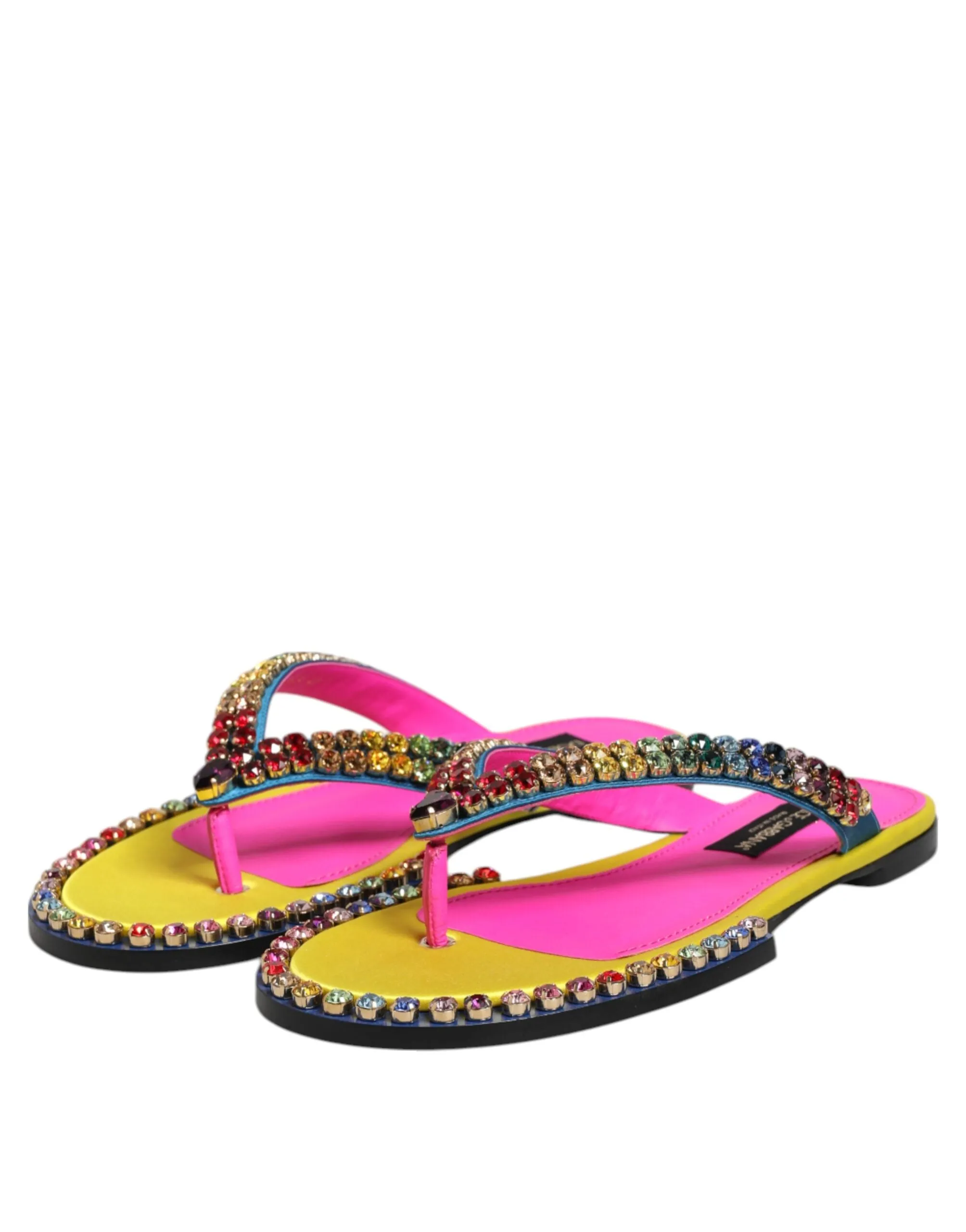 Dolce & Gabbana Multicolor Rhinestone Flip Flop Flat Sandals Shoes sold by Siebentaschen product image thumbnail 4