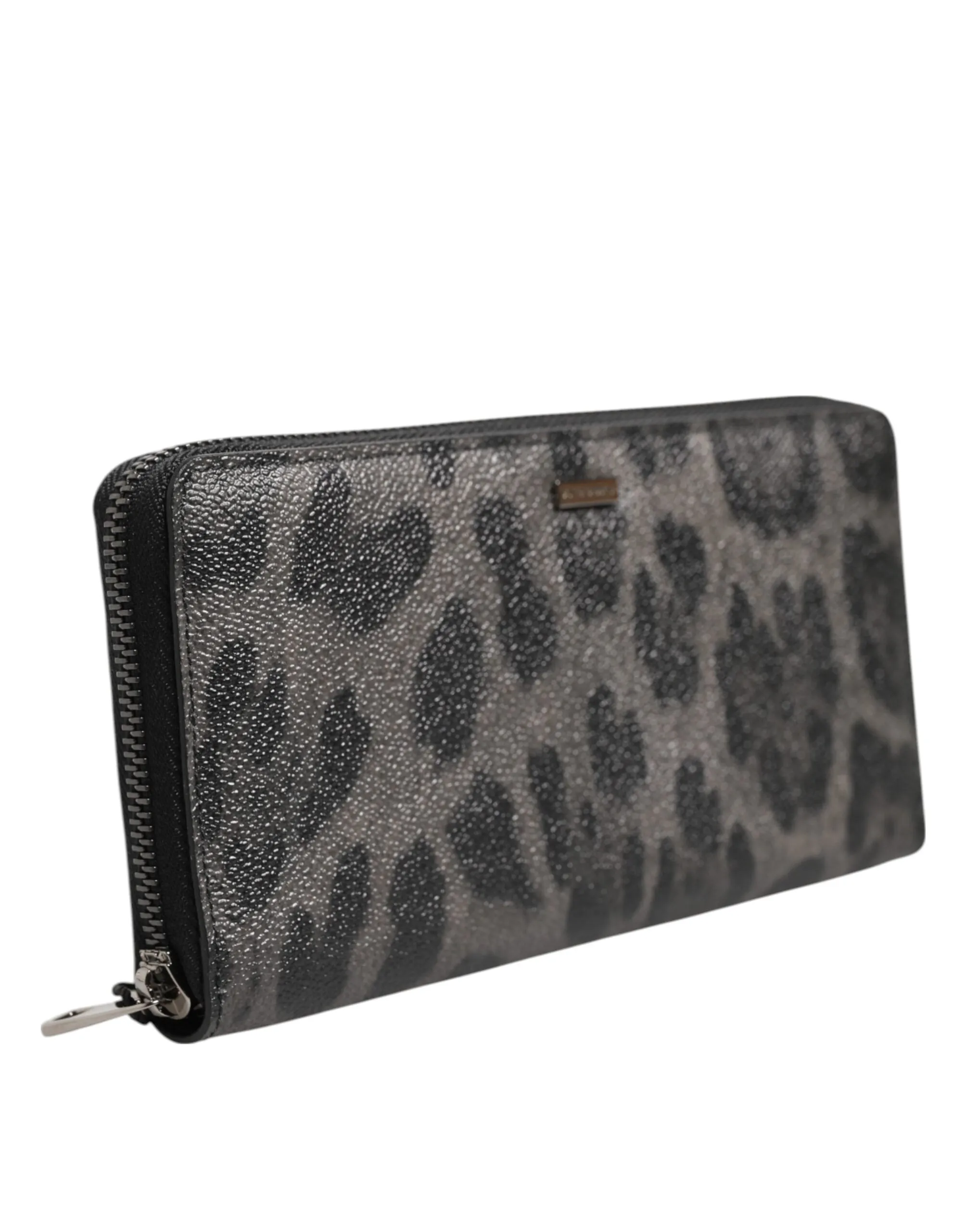 Dolce & Gabbana Black Gray Leopard Leather Zip Around Continental Wallet sold by Siebentaschen product image thumbnail 3