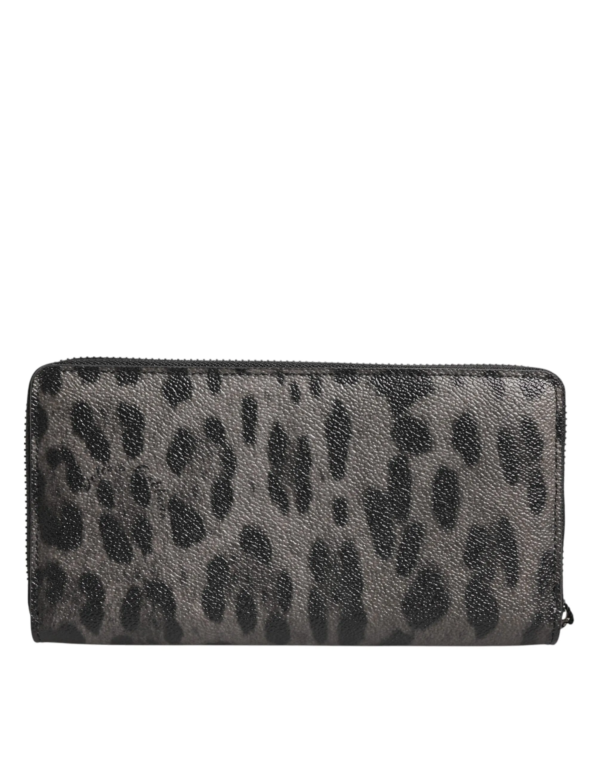 Dolce & Gabbana Black Gray Leopard Leather Zip Around Continental Wallet sold by Siebentaschen product image thumbnail 4