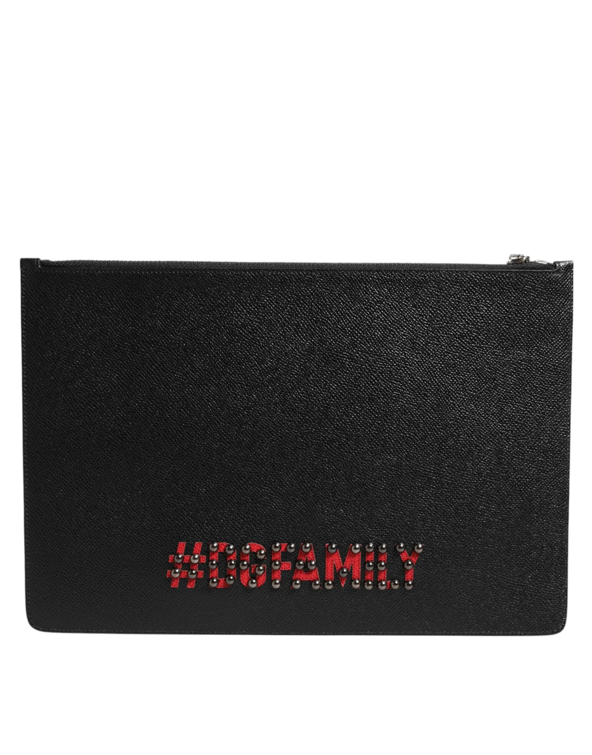 Dolce & Gabbana Black Leather #DGFAMILY Embellished Men Clutch Pouch Bag sold by Siebentaschen product image thumbnail 4