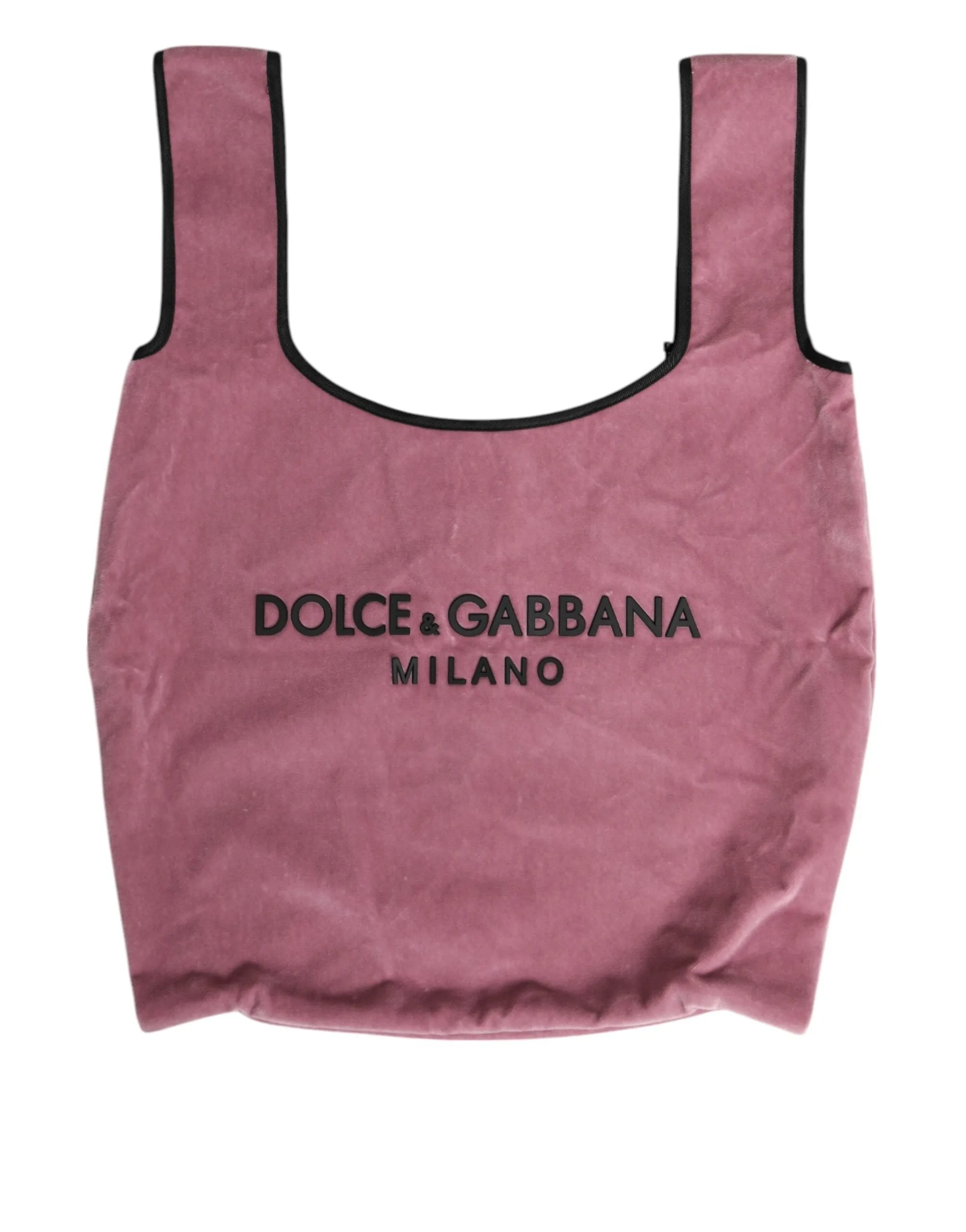 Dolce & Gabbana Pink Cotton Velvet DG MILANO Shoulder Shopping Borse Bag sold by Siebentaschen product image thumbnail 2