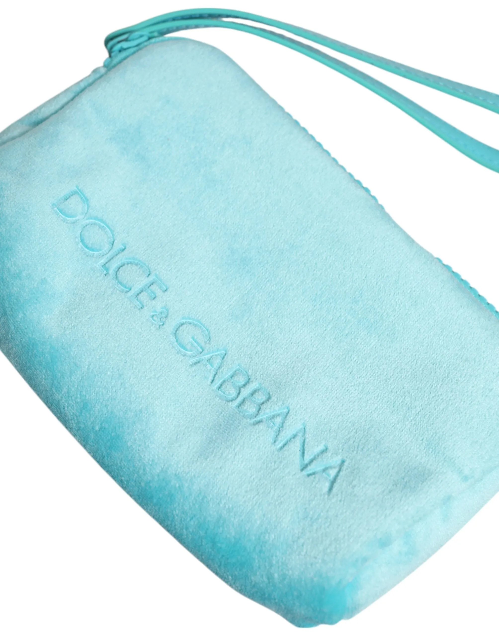 Dolce & Gabbana Light Blue Solid Logo Clutch Sunglasses Holder Pouch Bag sold by Siebentaschen product image thumbnail 5