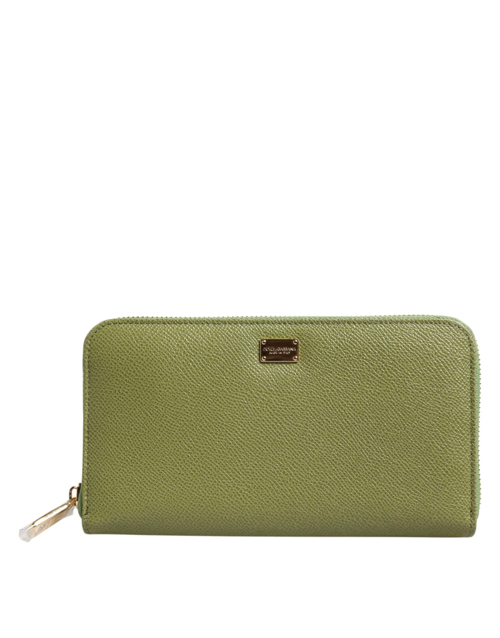Dolce & Gabbana Green Leather Logo Plaque Zip Around Continenta Wallet sold by Siebentaschen