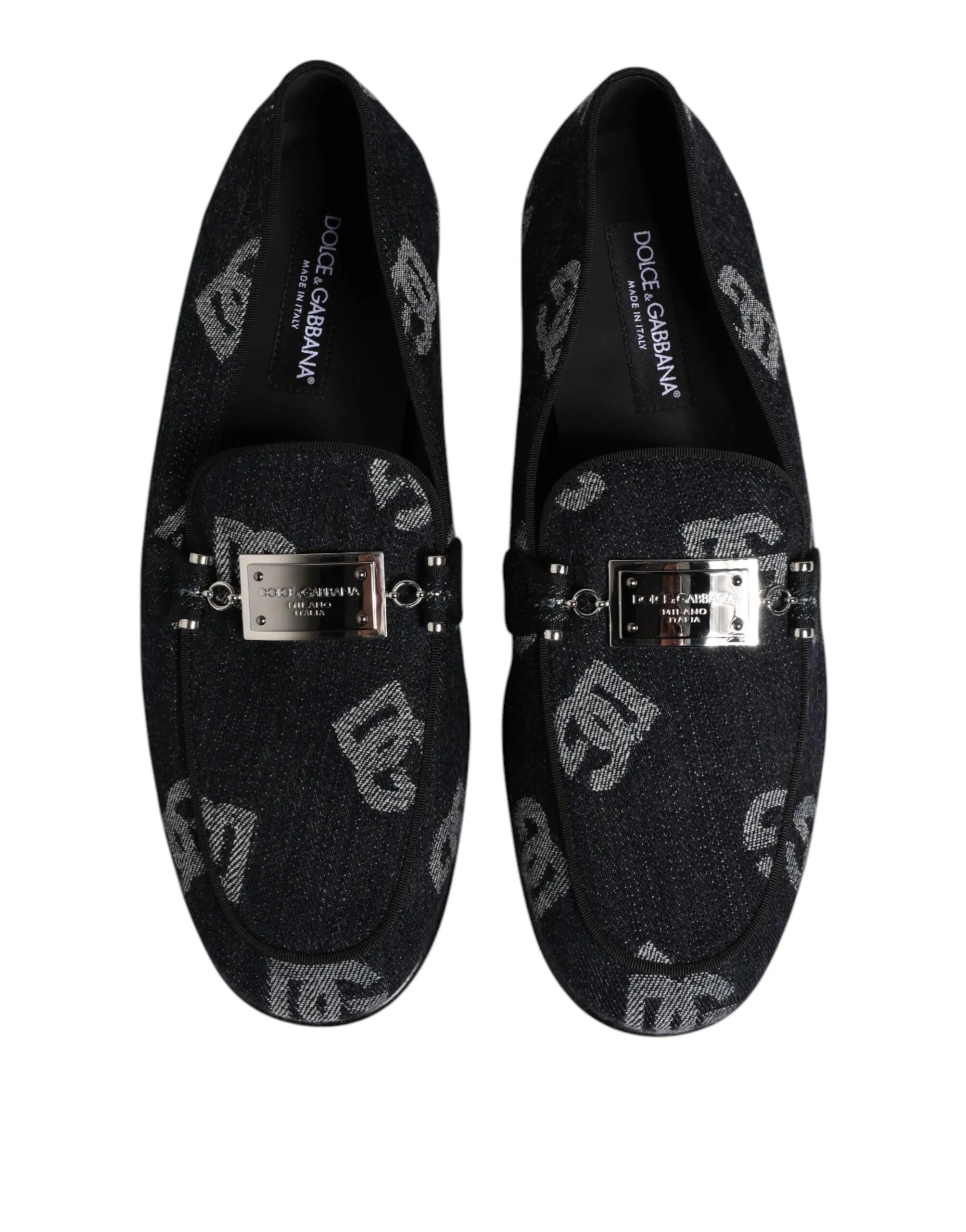 Dolce & Gabbana Blue Logo Cotton Loafers Formal Dress Shoes sold by Siebentaschen product image thumbnail 4