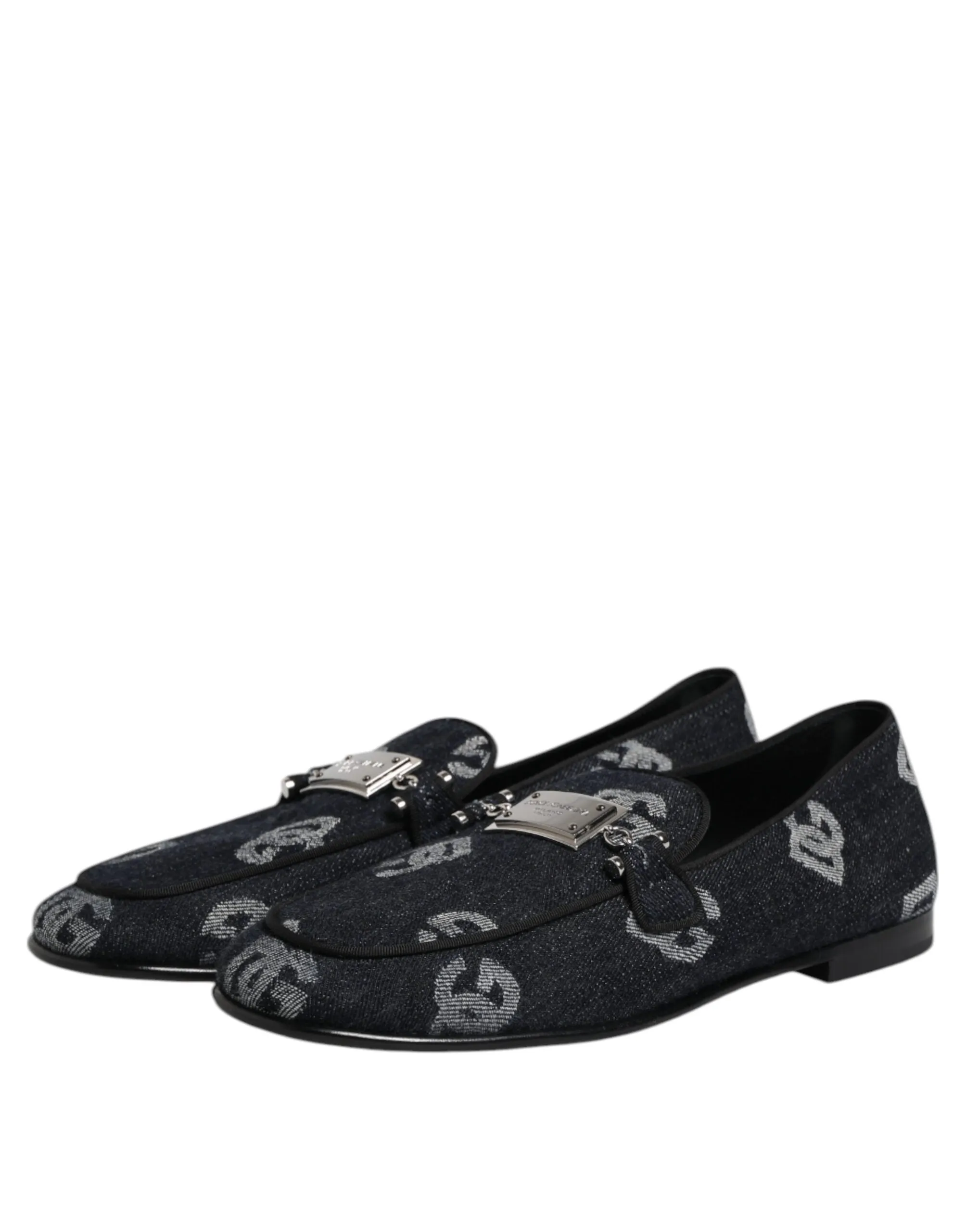 Dolce & Gabbana Blue Logo Cotton Loafers Formal Dress Shoes sold by Siebentaschen product image thumbnail 5