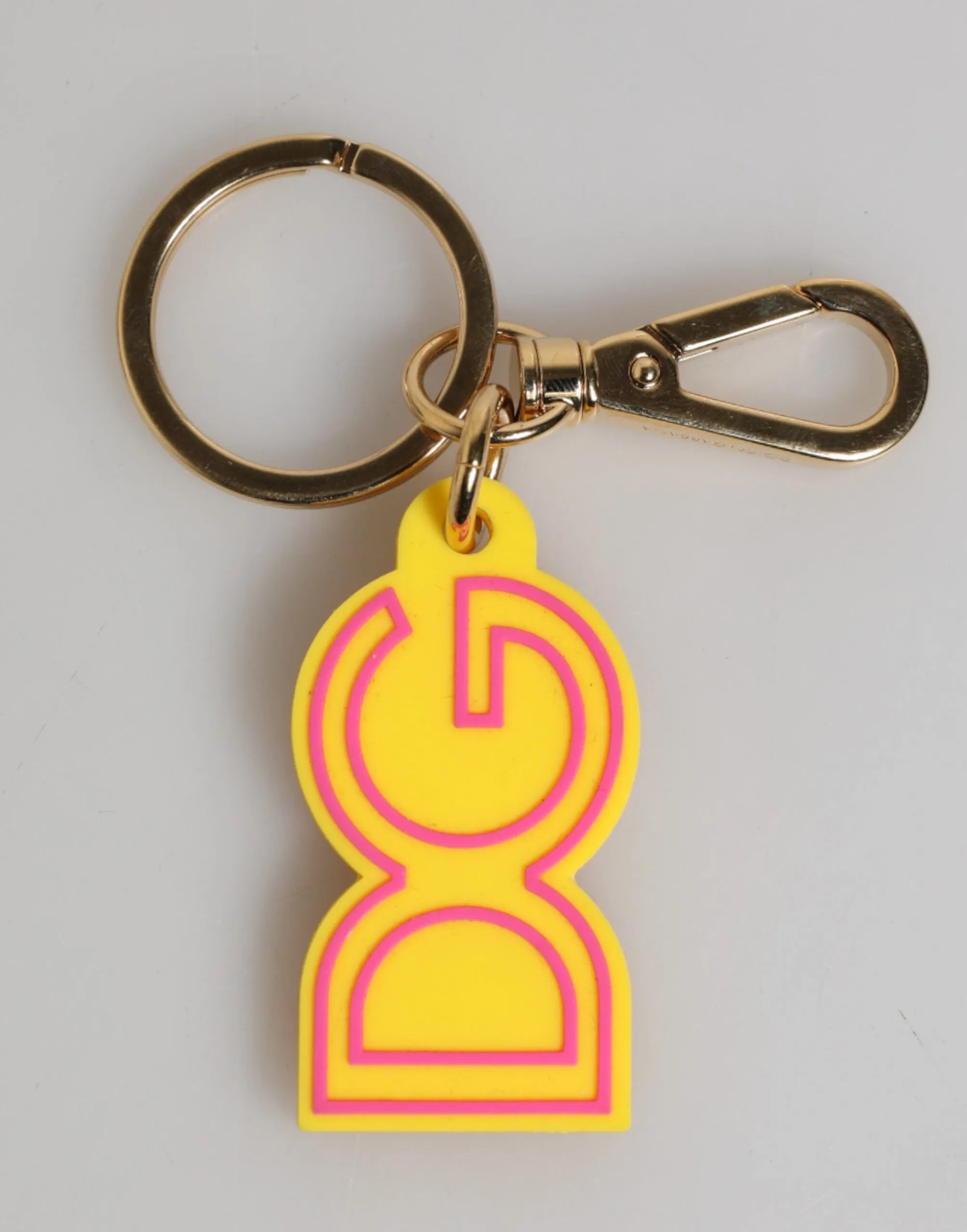Dolce & Gabbana Yellow Rubber Gold Tone Metal DG Logo Keyring Keychain sold by Siebentaschen product image thumbnail 3