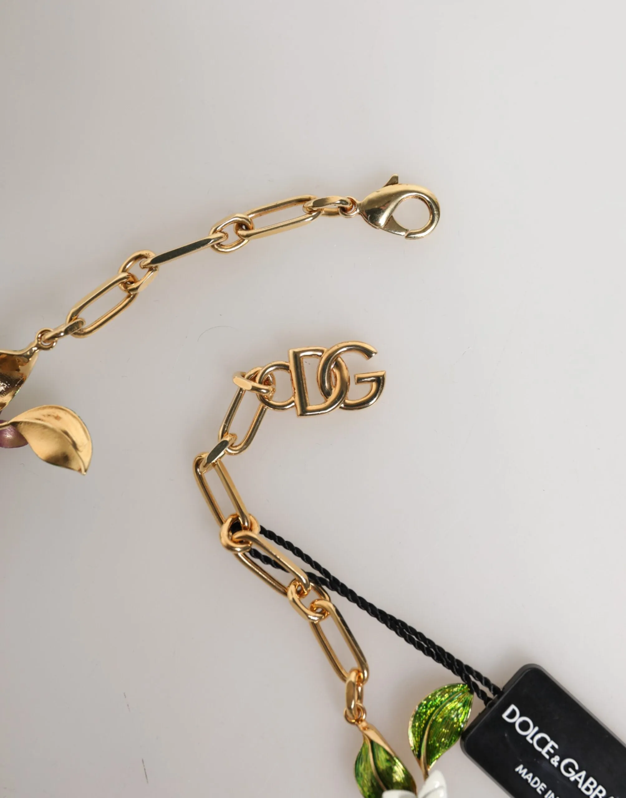 Dolce & Gabbana Gold Brass Logo Detail Floral Fashion Jewelry Necklace sold by Siebentaschen product image thumbnail 5