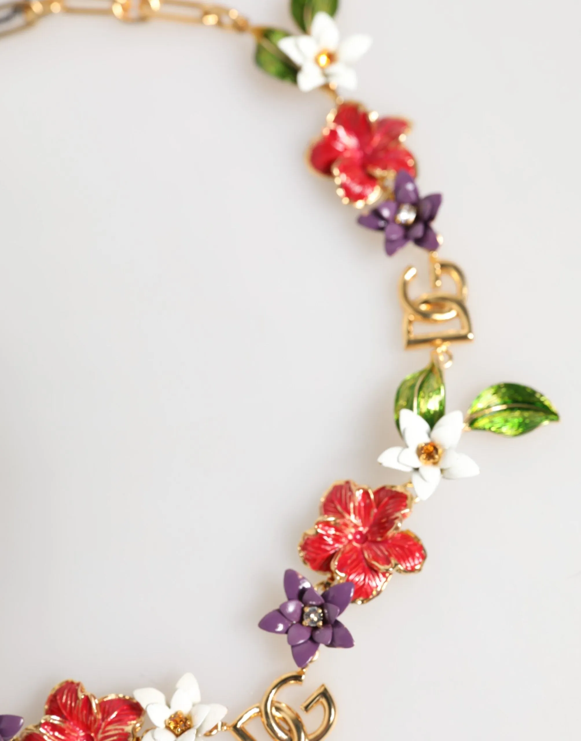Dolce & Gabbana Gold Brass Logo Detail Floral Fashion Jewelry Necklace sold by Siebentaschen product image thumbnail 3