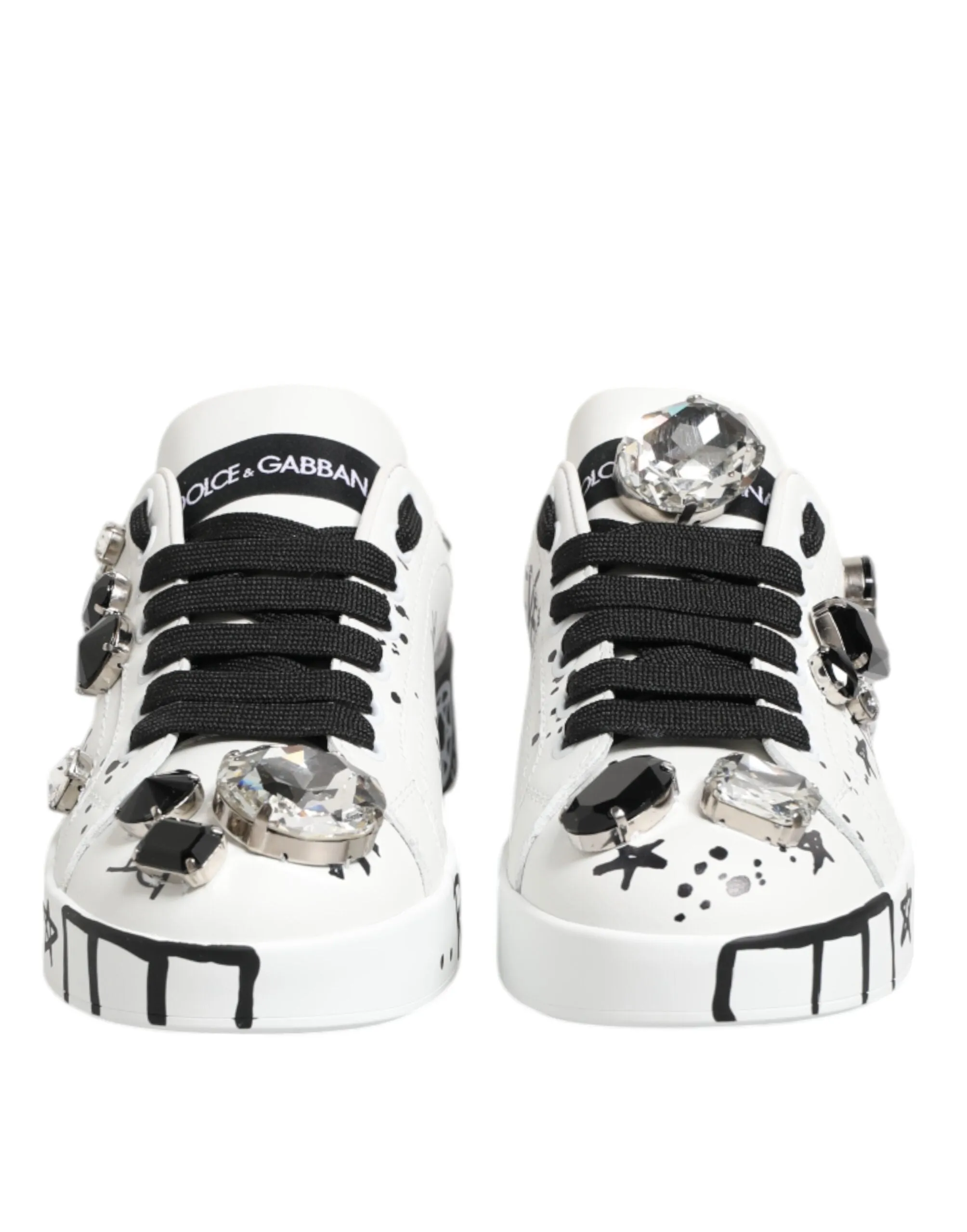 Dolce & Gabbana White Portofino Crystal Sneakers Shoes sold by Siebentaschen product image thumbnail 3