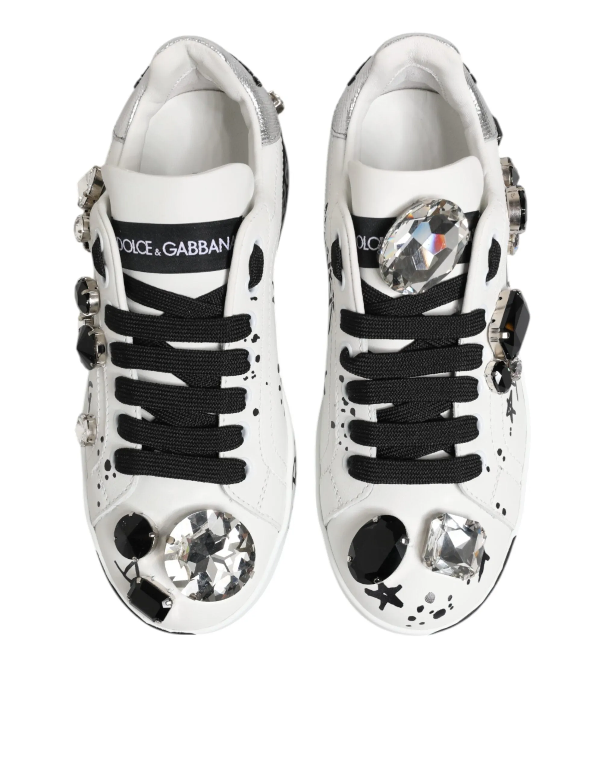 Dolce & Gabbana White Portofino Crystal Sneakers Shoes sold by Siebentaschen product image thumbnail 4