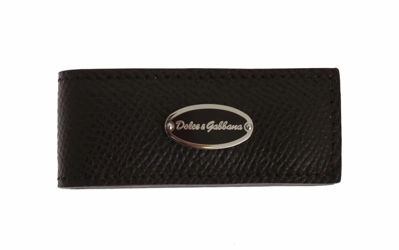 Dolce & Gabbana Brown Leather Magnet Mens Money Cash Clip sold by Siebentaschen