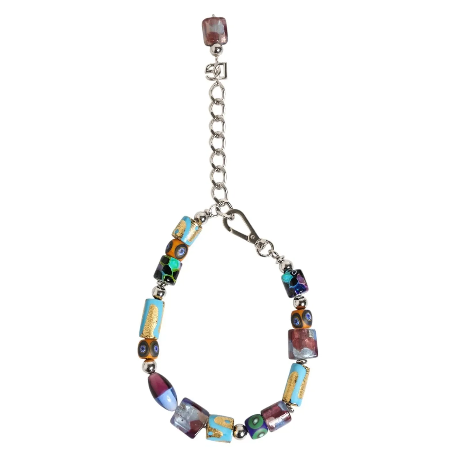 Dolce & Gabbana Multicolor Murano Glass Beads Brass Zamak Necklace sold by Siebentaschen
